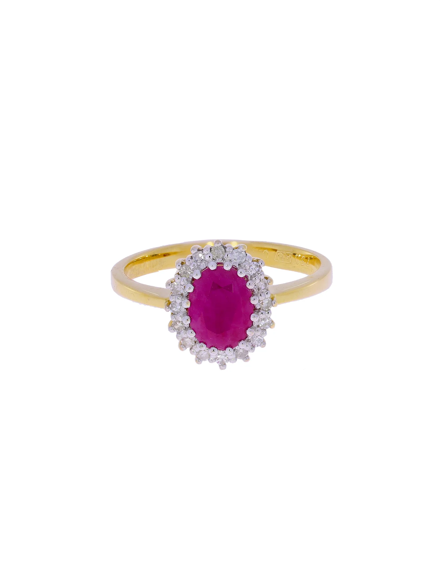 Damenring – Bicolor mit Rubin und Diamanten