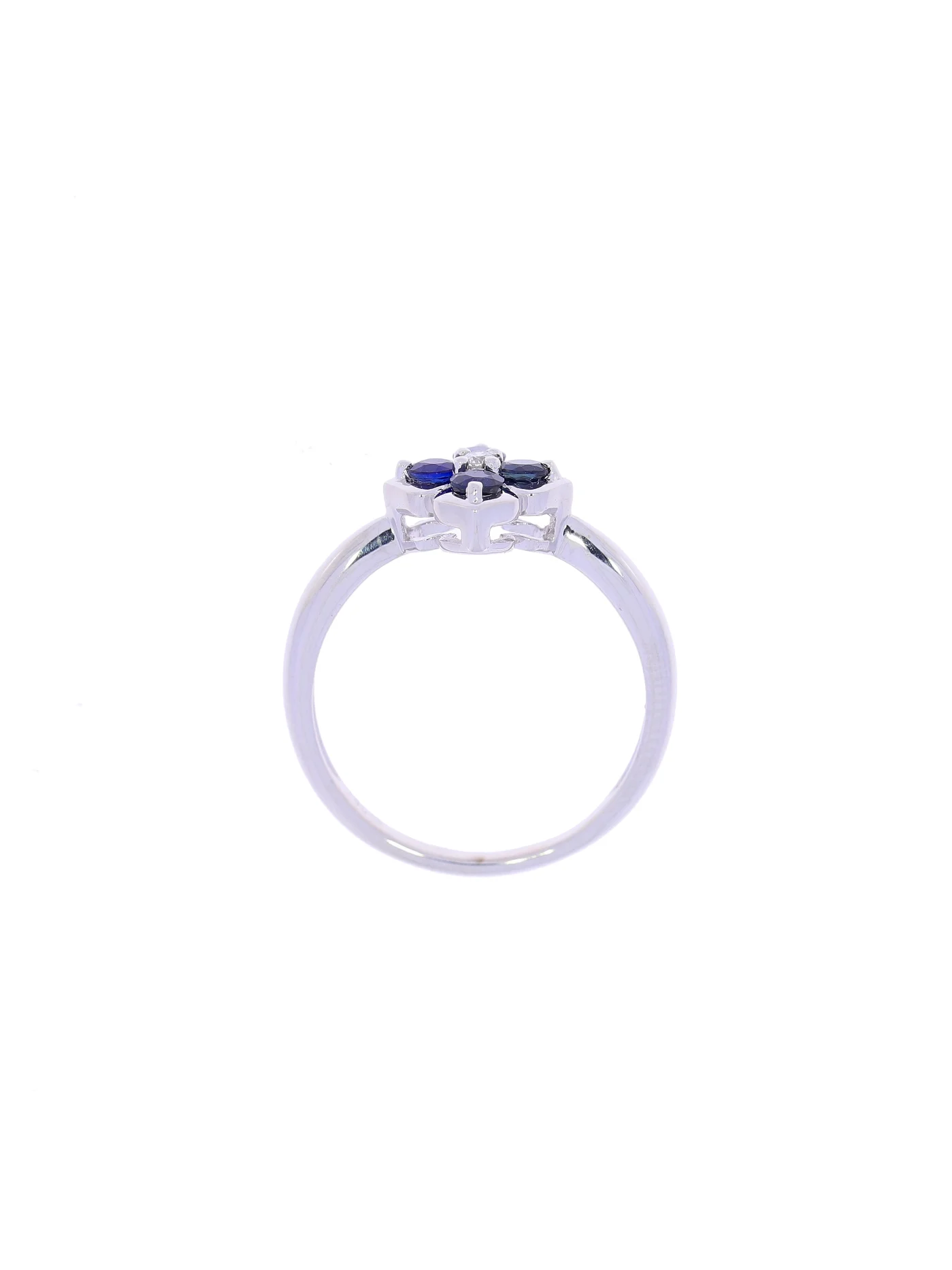 Damenring – Weissgold mit Saphiren und Diamanten