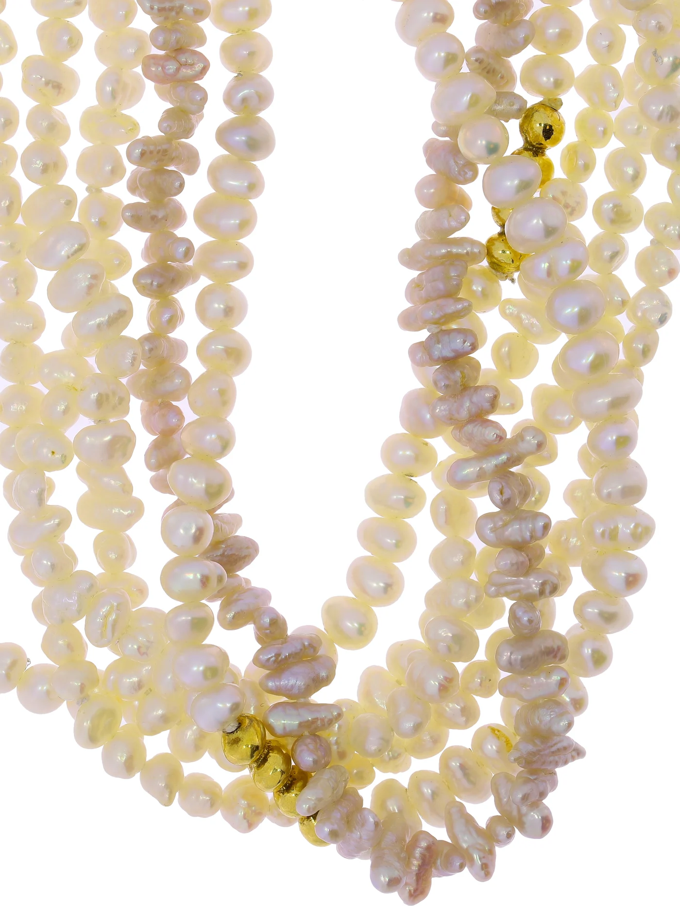 Halskette – Gelb- und Weissgold mit Perlen