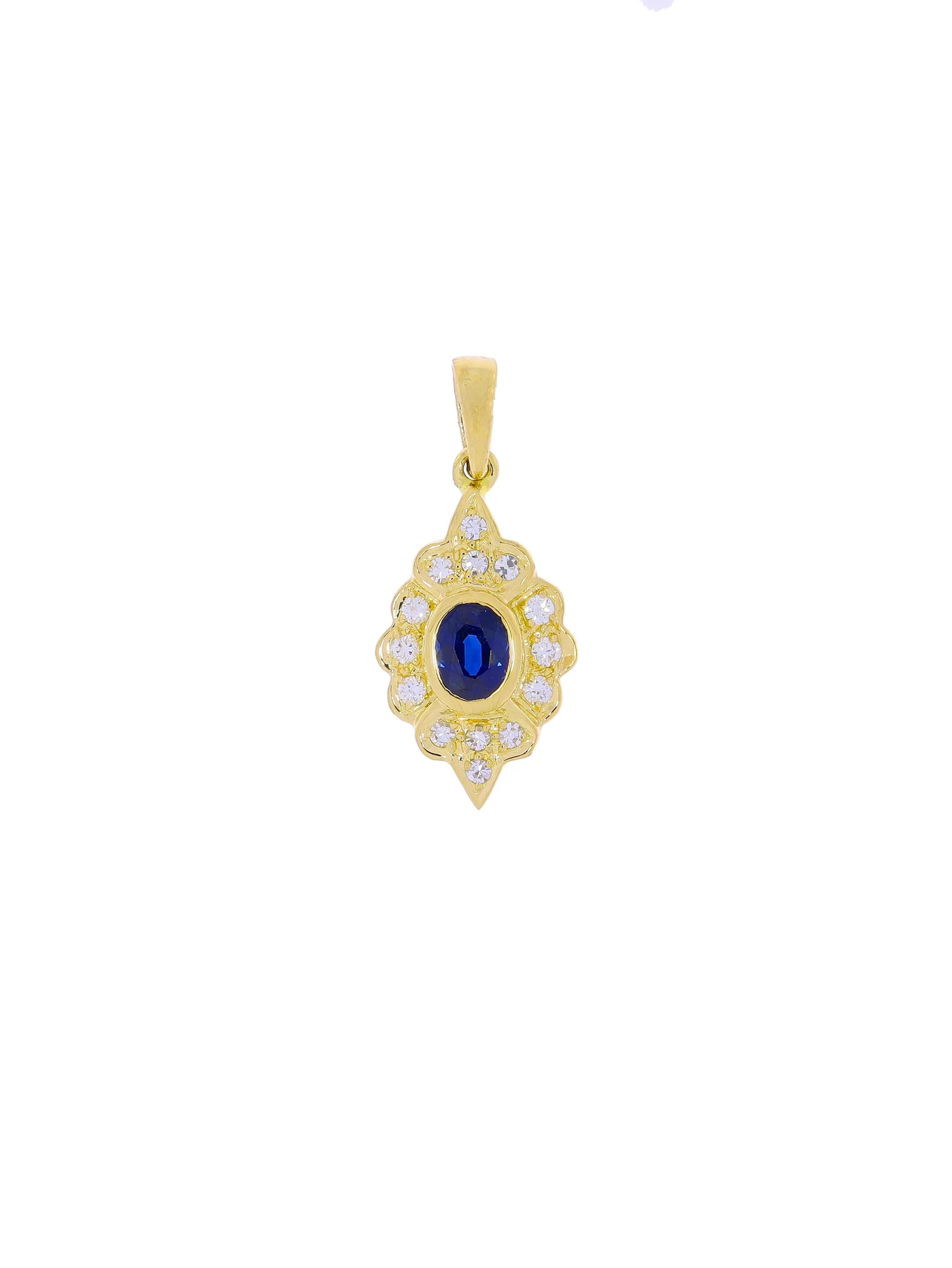 Anhänger – Gelbgold mit Saphir und Diamanten