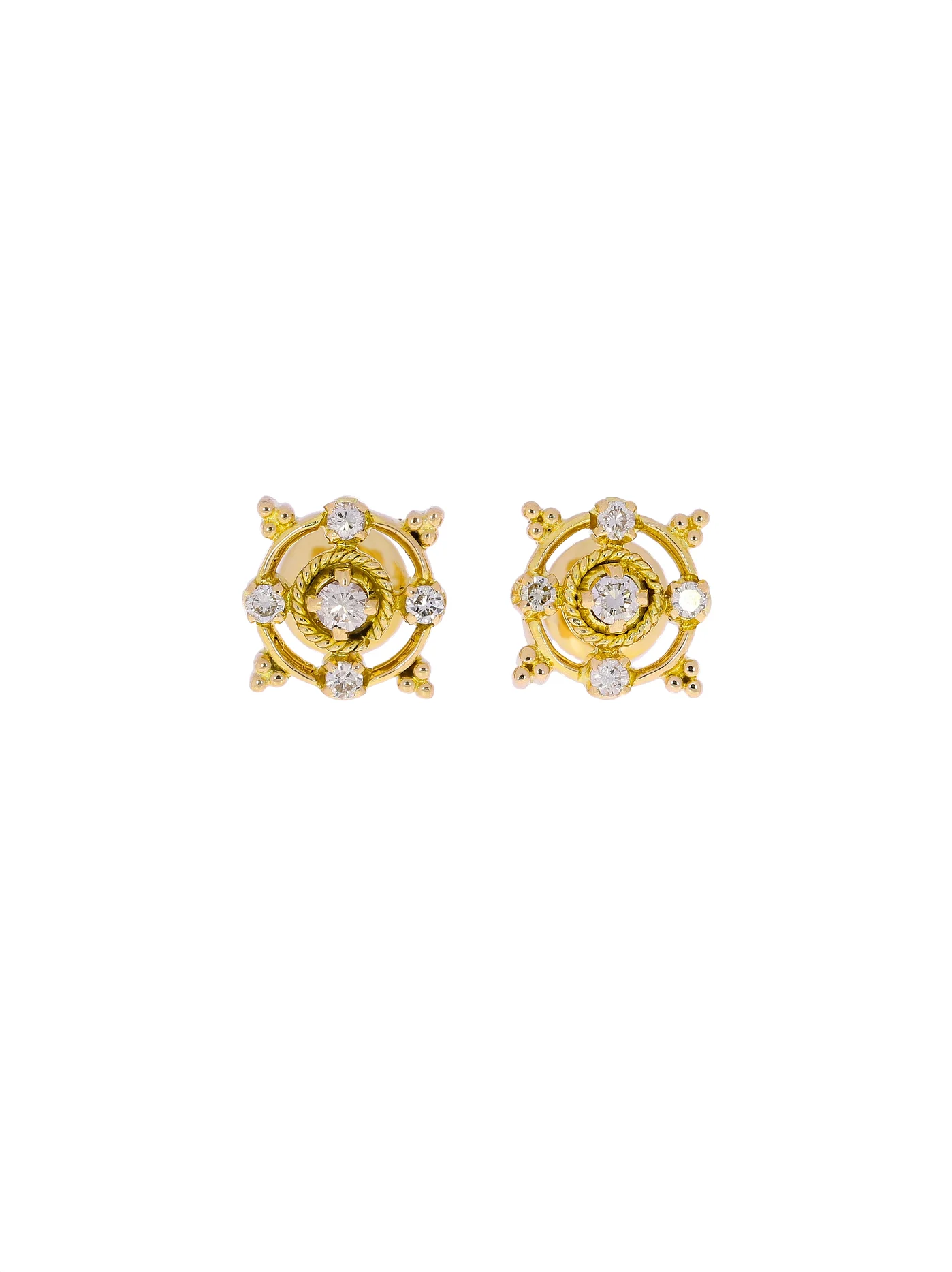 Ohrstecker – Gelbgold mit Diamanten