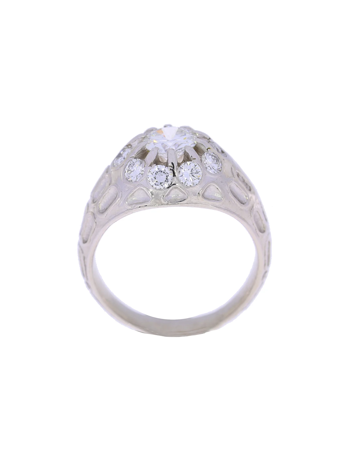 Unisex ring – white gold with diamonds