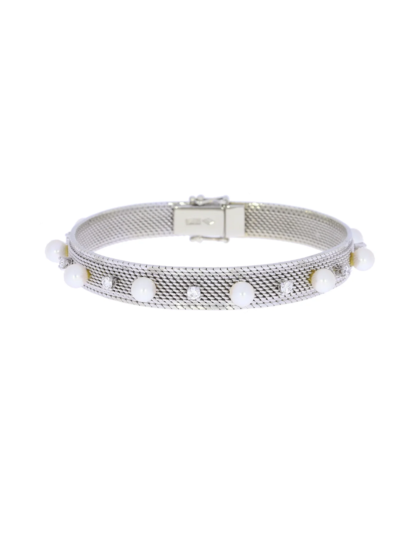 Bracelet – Weissgold mit Perlen und Diamanten