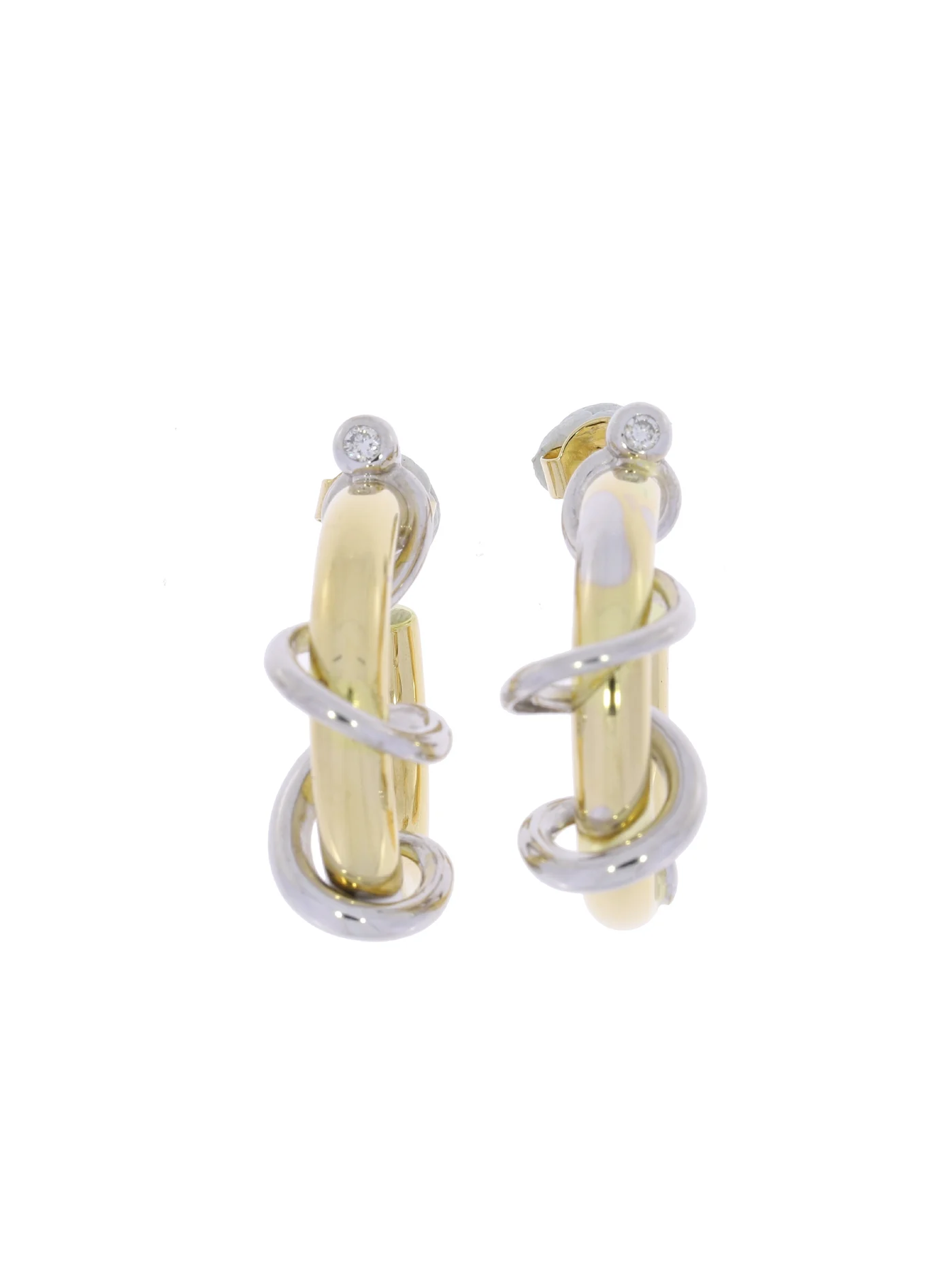 Ohrstecker – Bicolor mit Diamanten 0.04ct