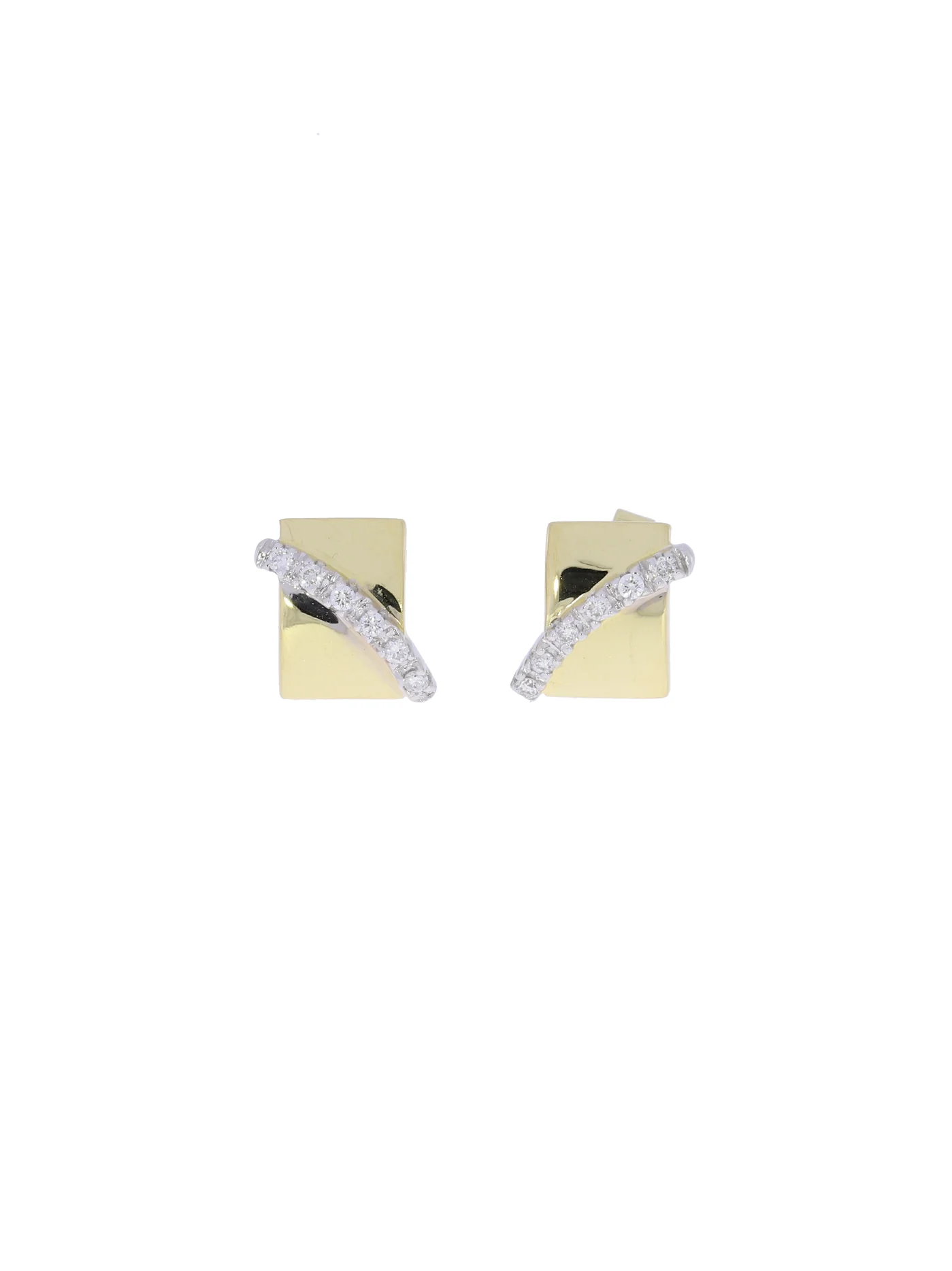 Ohrstecker – bicolor mit Diamanten 0.12ct