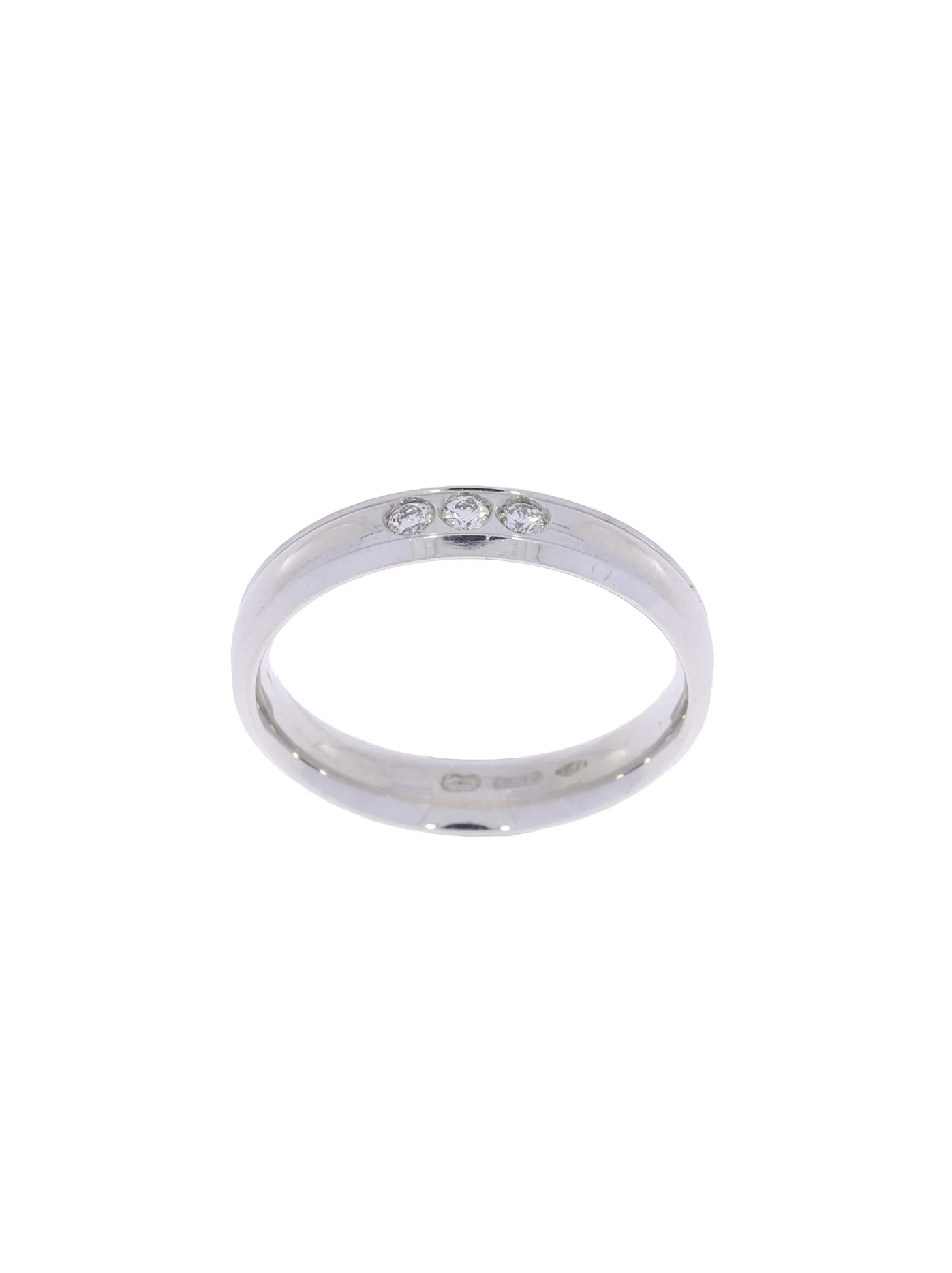 Ehering – Weissgold mit Diamanten 0.09ct