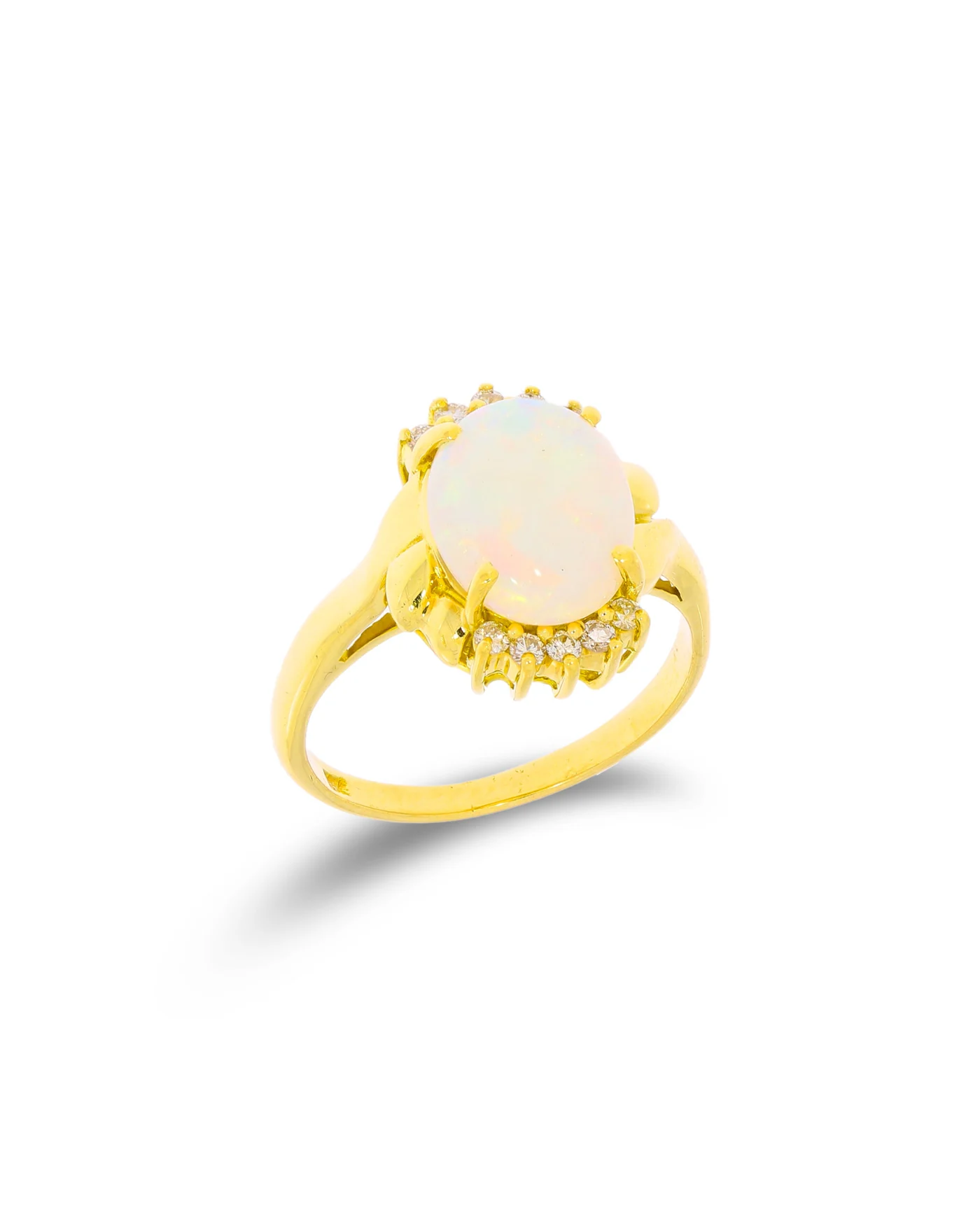Damenring mit Opal und Diamanten