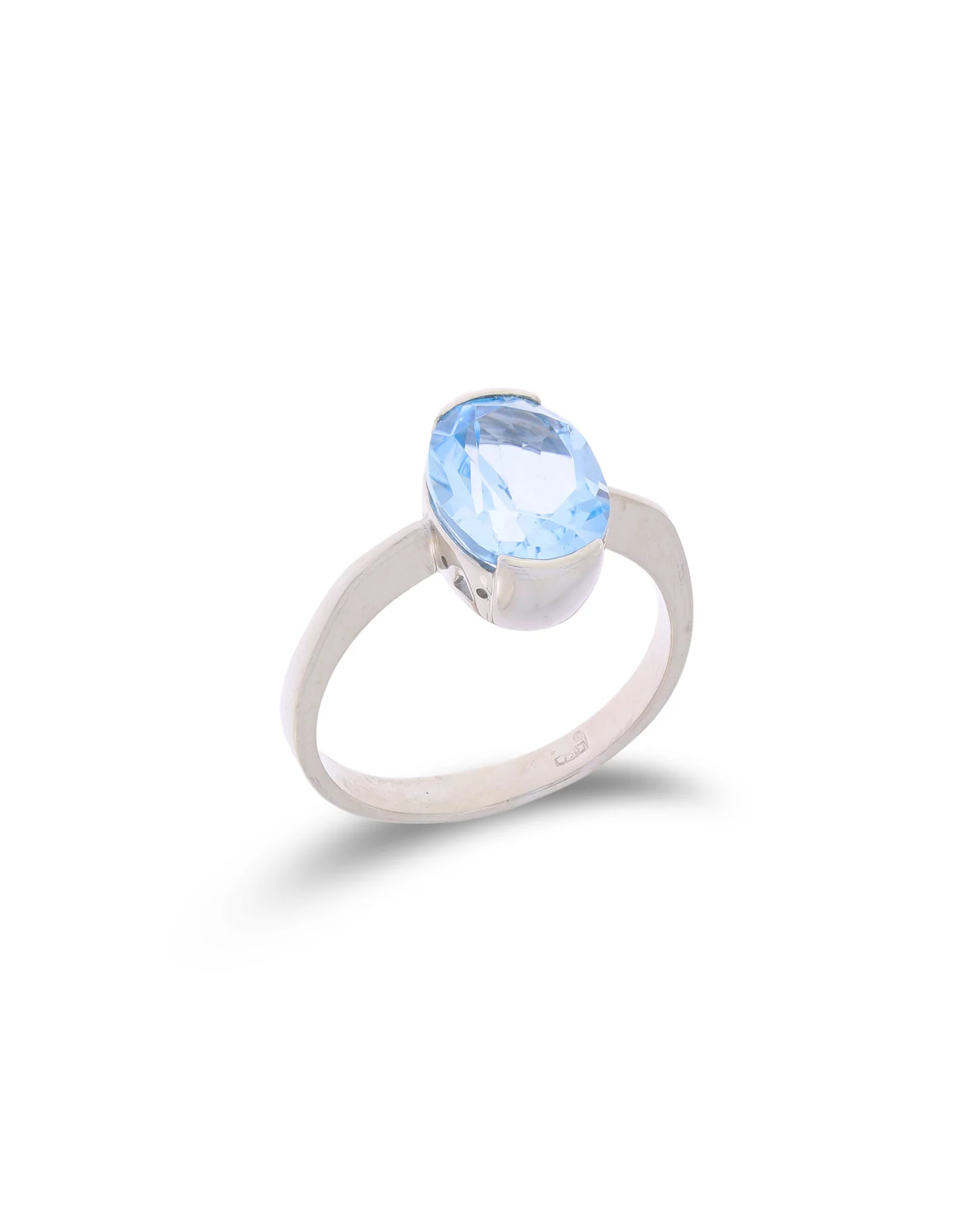 Damenring – Weissgold mit Aquamarin