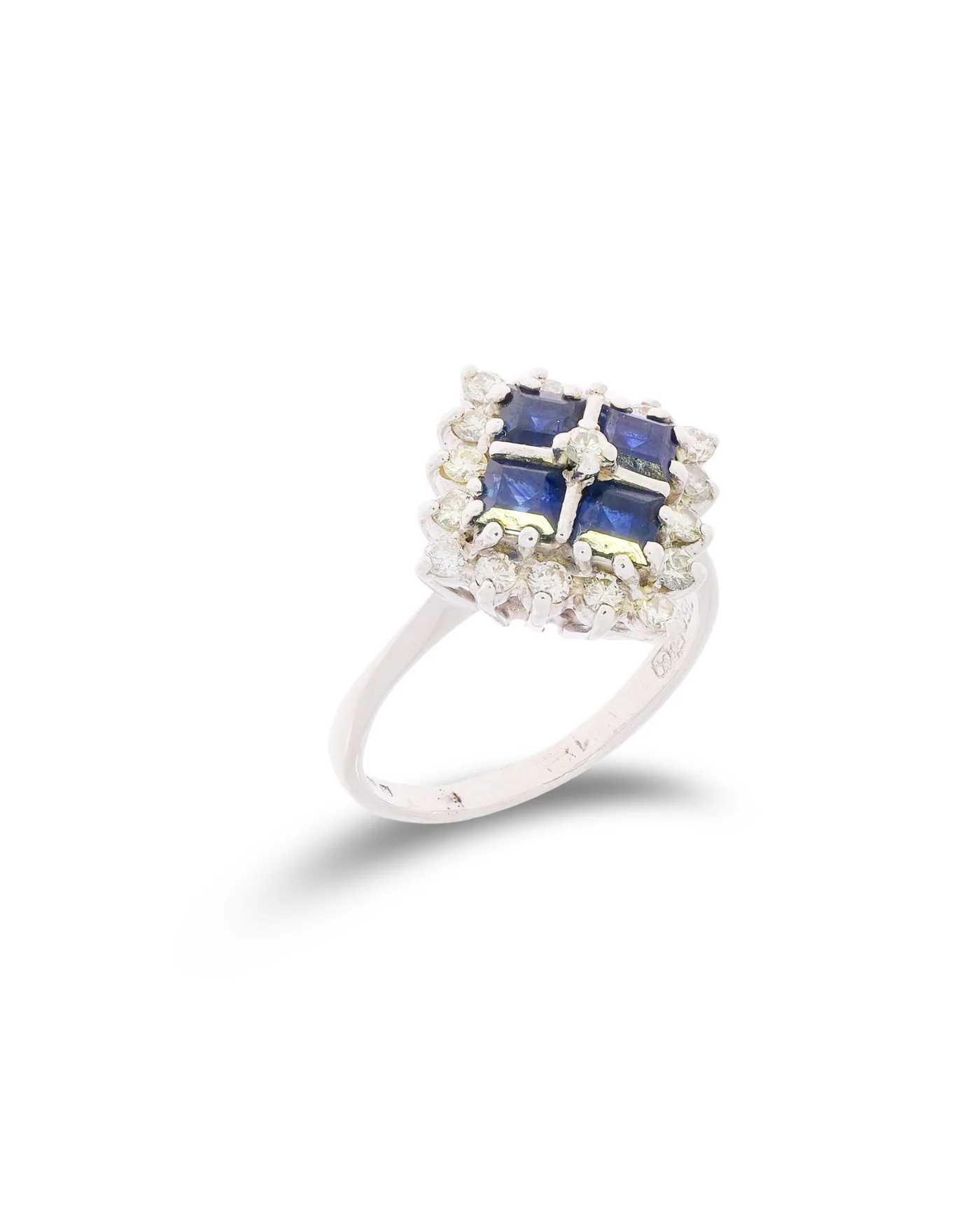 Damenring – Weissgold mit Saphiren und Diamanten