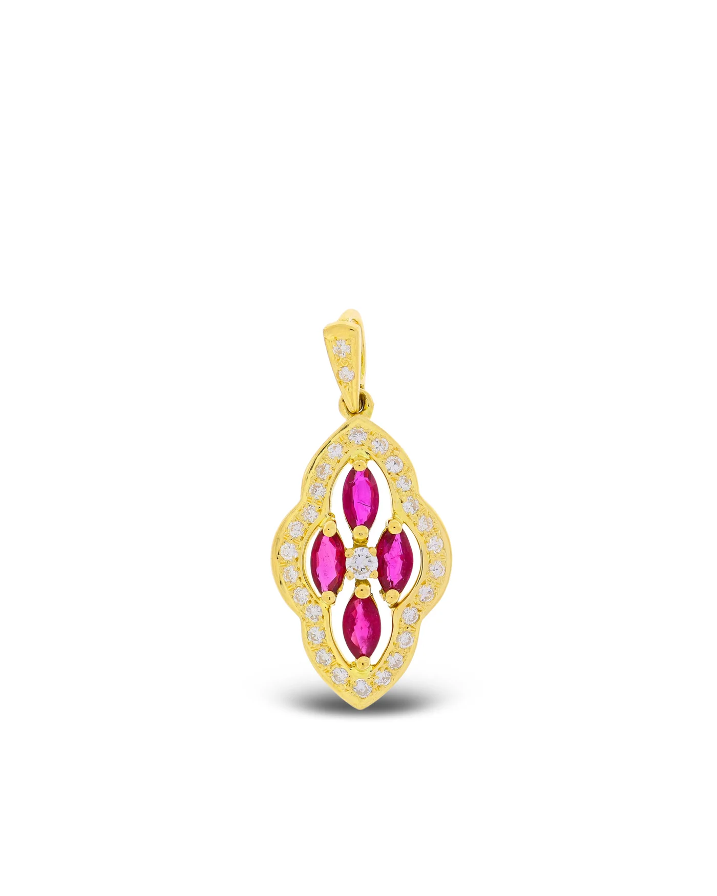 Anhänger – Gelbgold mit Rubinen und Diamanten