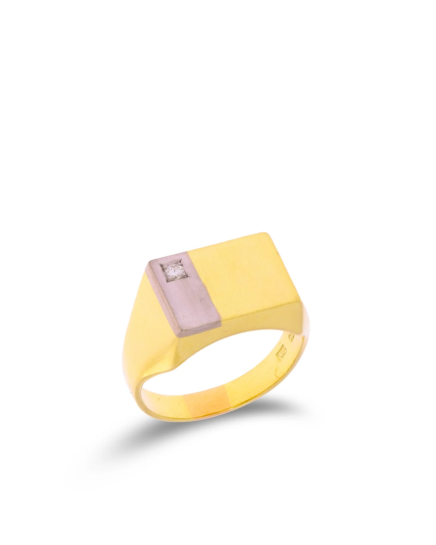 Herrenring – Bicolor mit Diamant 0.05ct