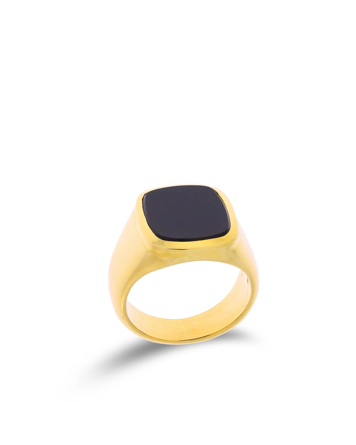 Herrenring – Gelbgold mit Onyx