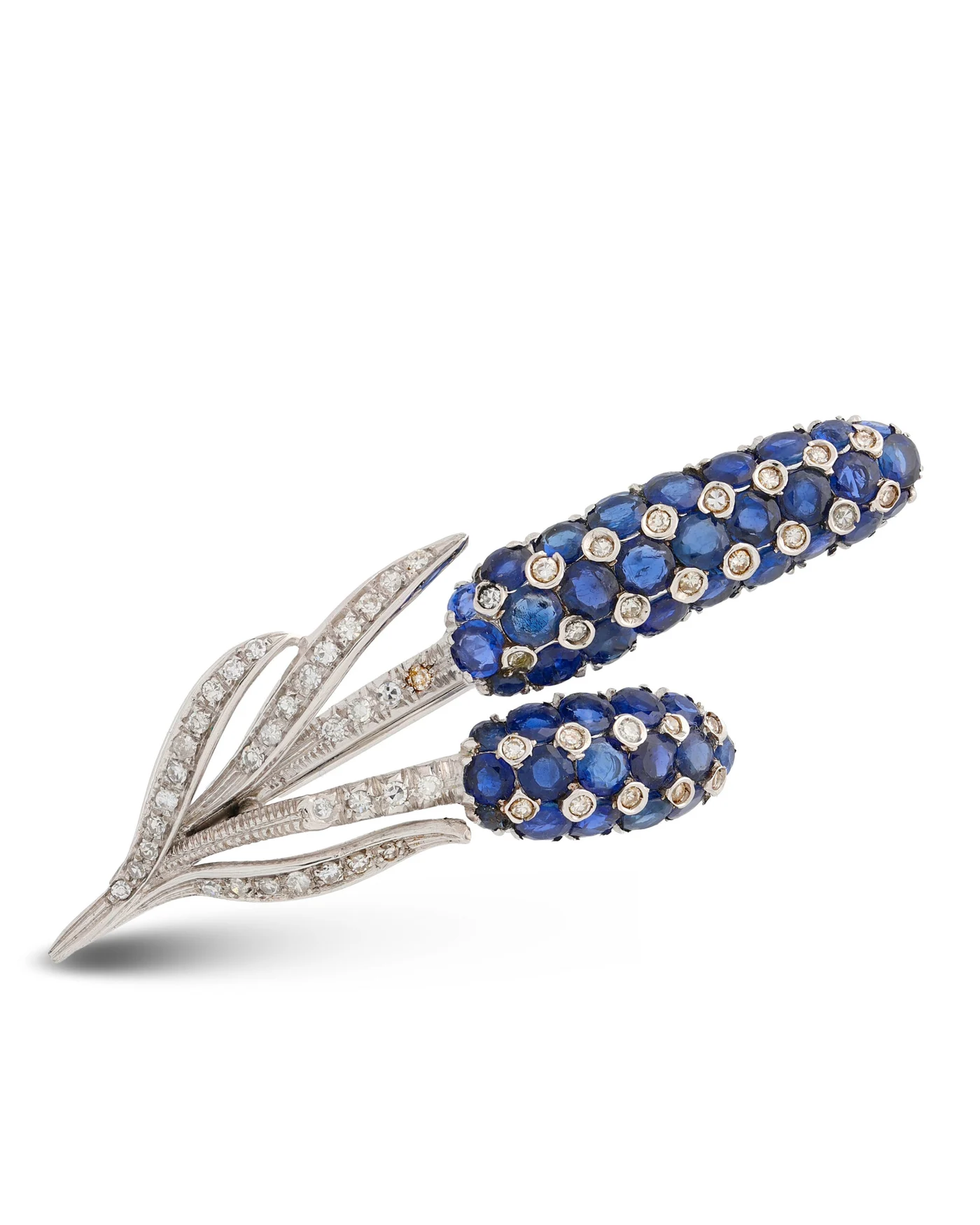 Brosche - BUCHERER Weissgold mit Saphiren und Diamanten