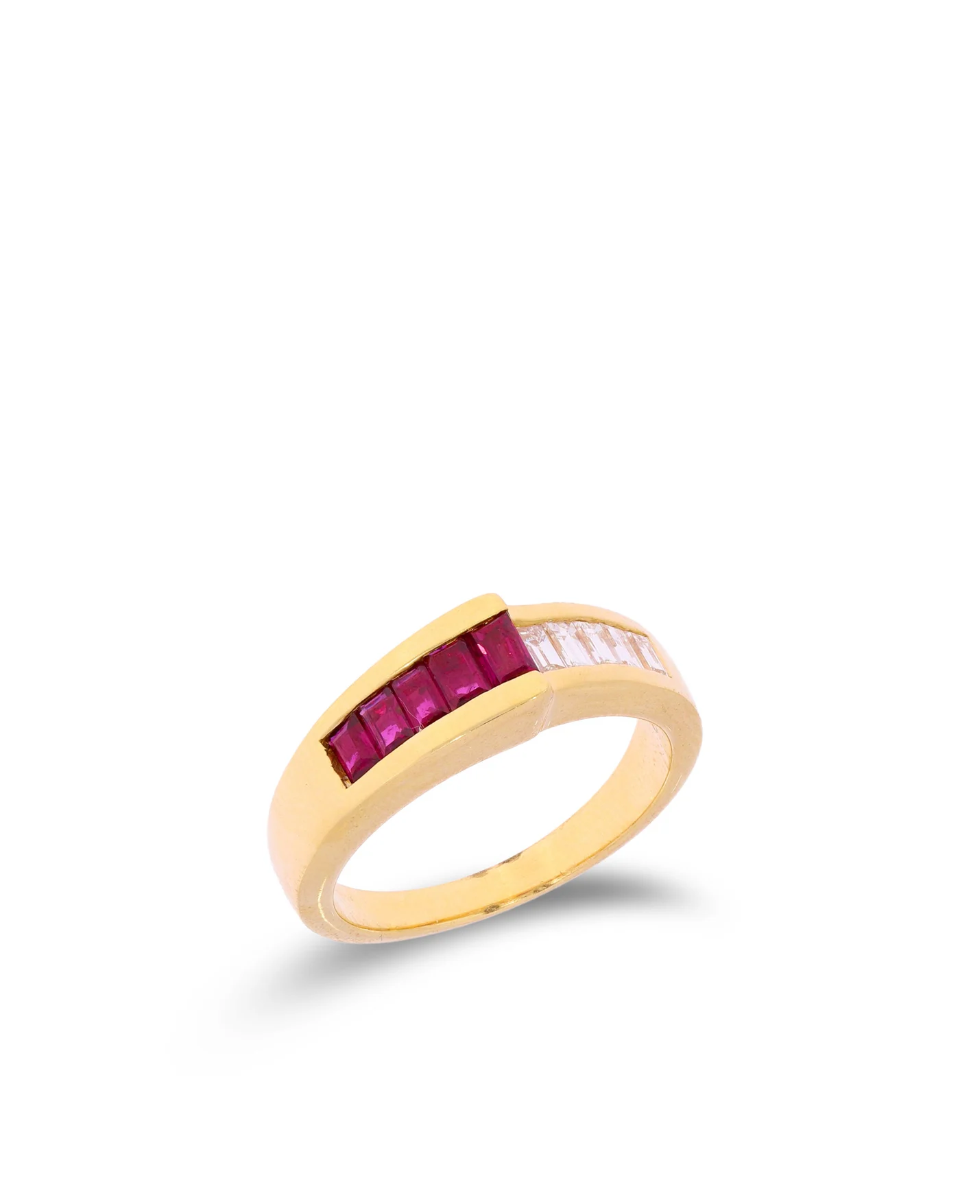 Damenring - Gelbgold mit Rubinen und Diamanten 0.20ct