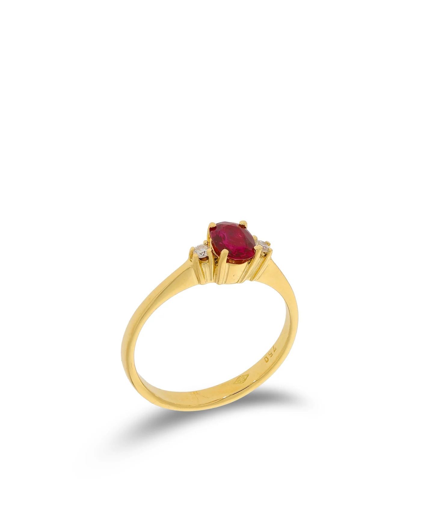 Damenring - Gelbgold mit Rubin und Brillanten