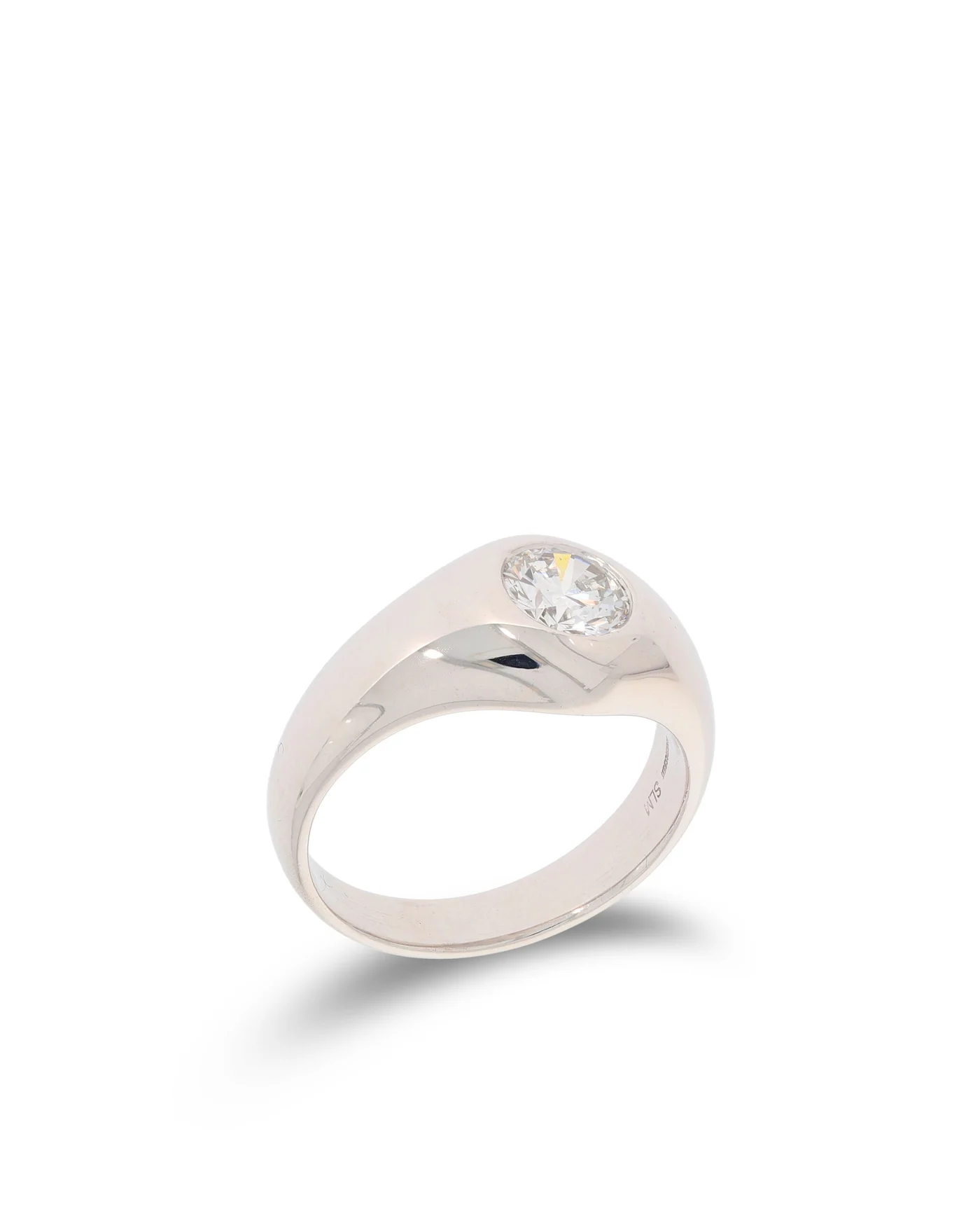 Unisex Ring – Solitaire Weissgold mit Diamant 1.3ct