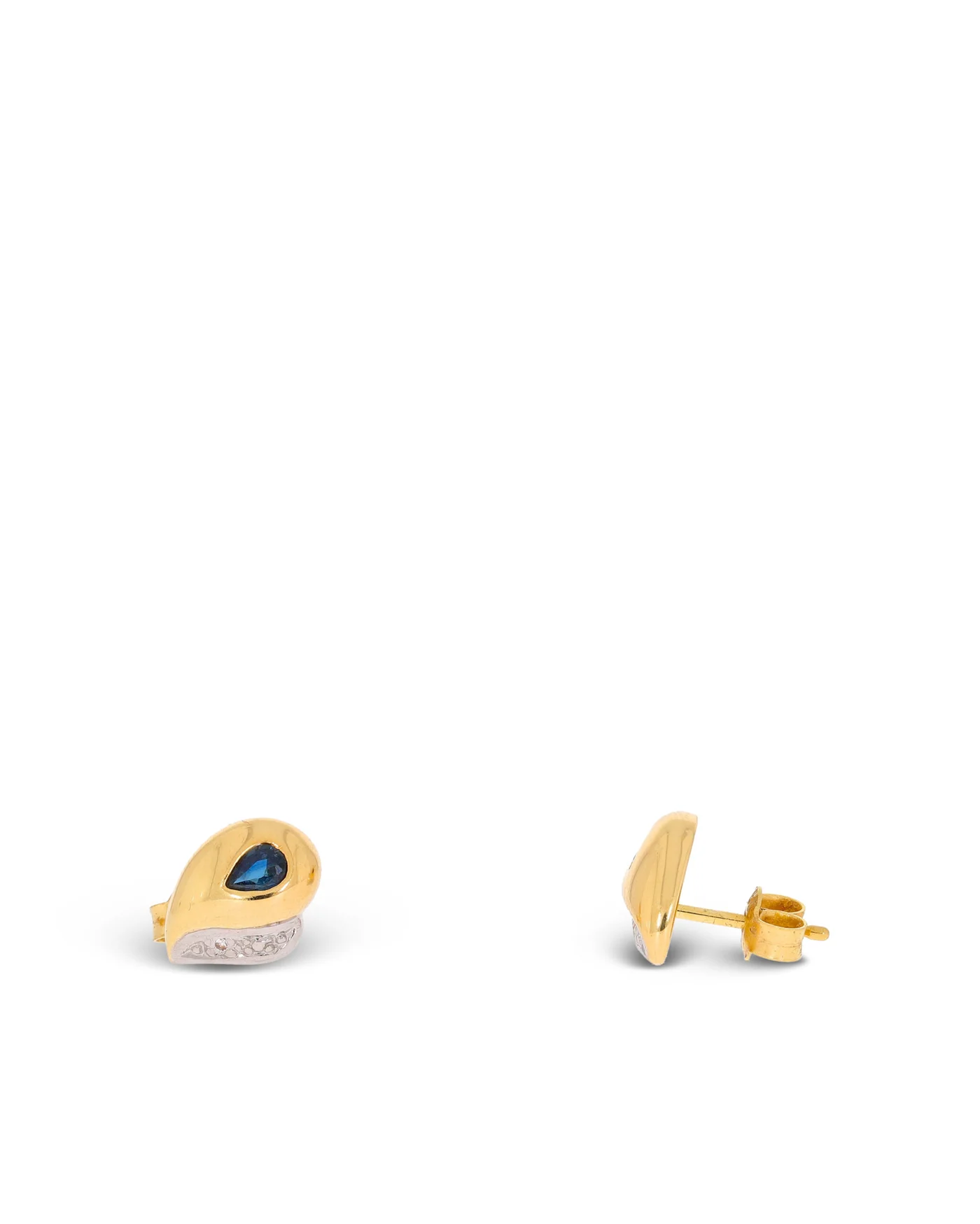 Ohrstecker – Bicolor mit Saphir und Brillanten