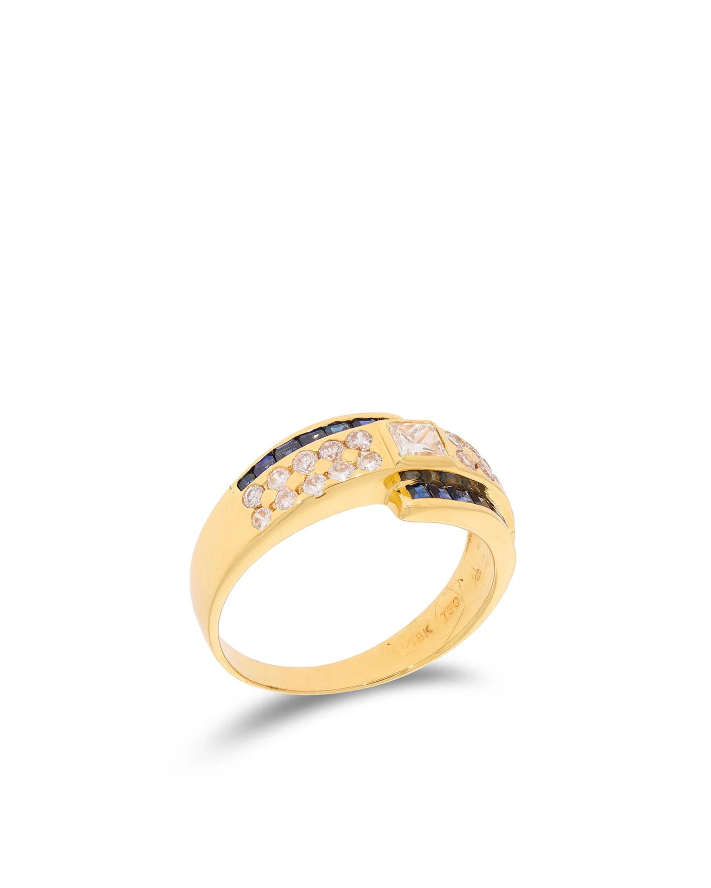 Damenring – CHRIST Gelbgold mit Saphiren und Diamanten