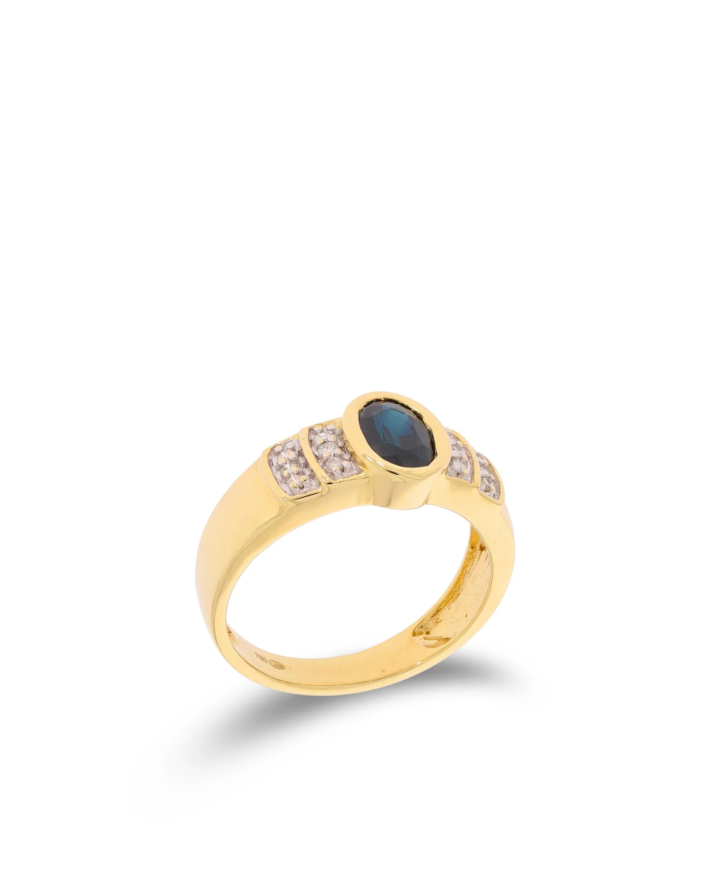 Damenring – CHRIST Gelbgold mit Saphir und Brillanten