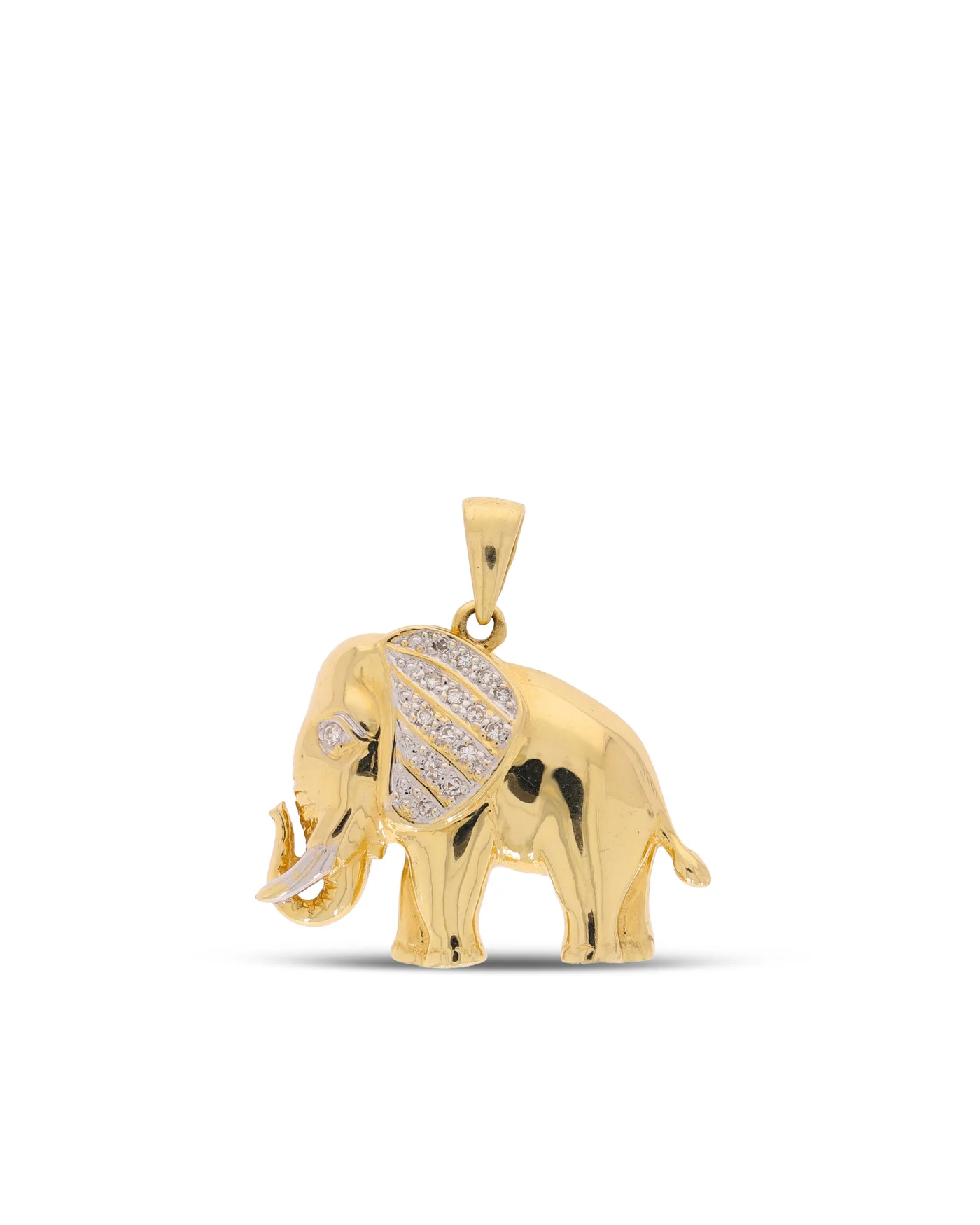 Anhänger – „Elefant“ Gelbgold mit Diamanten