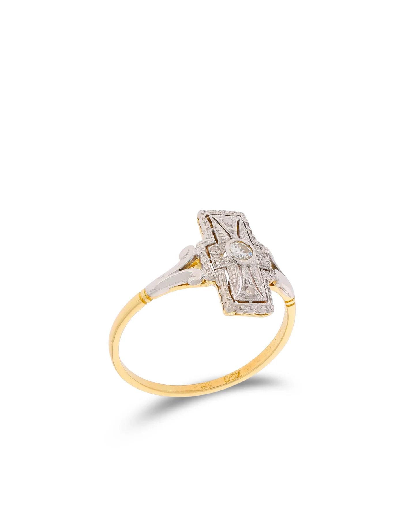 Damenring - Bicolor mit Diamanten