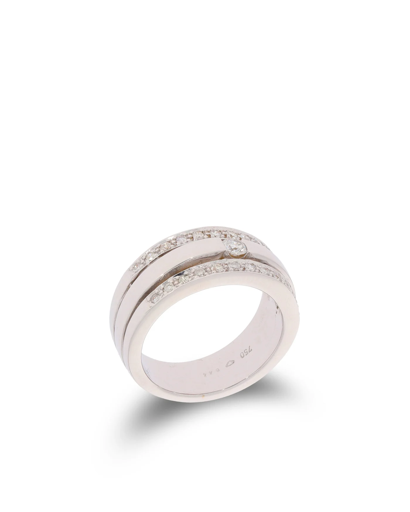 Damenring – Weissgold mit Brillanten 0.44ct