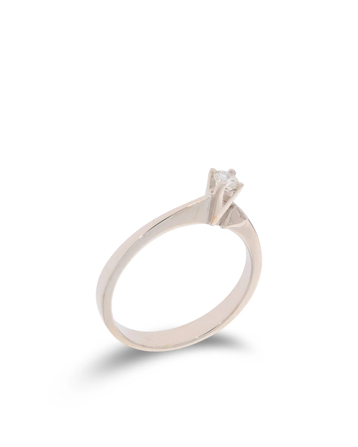 Damenring - Solitaire Weissgold 0.10ct