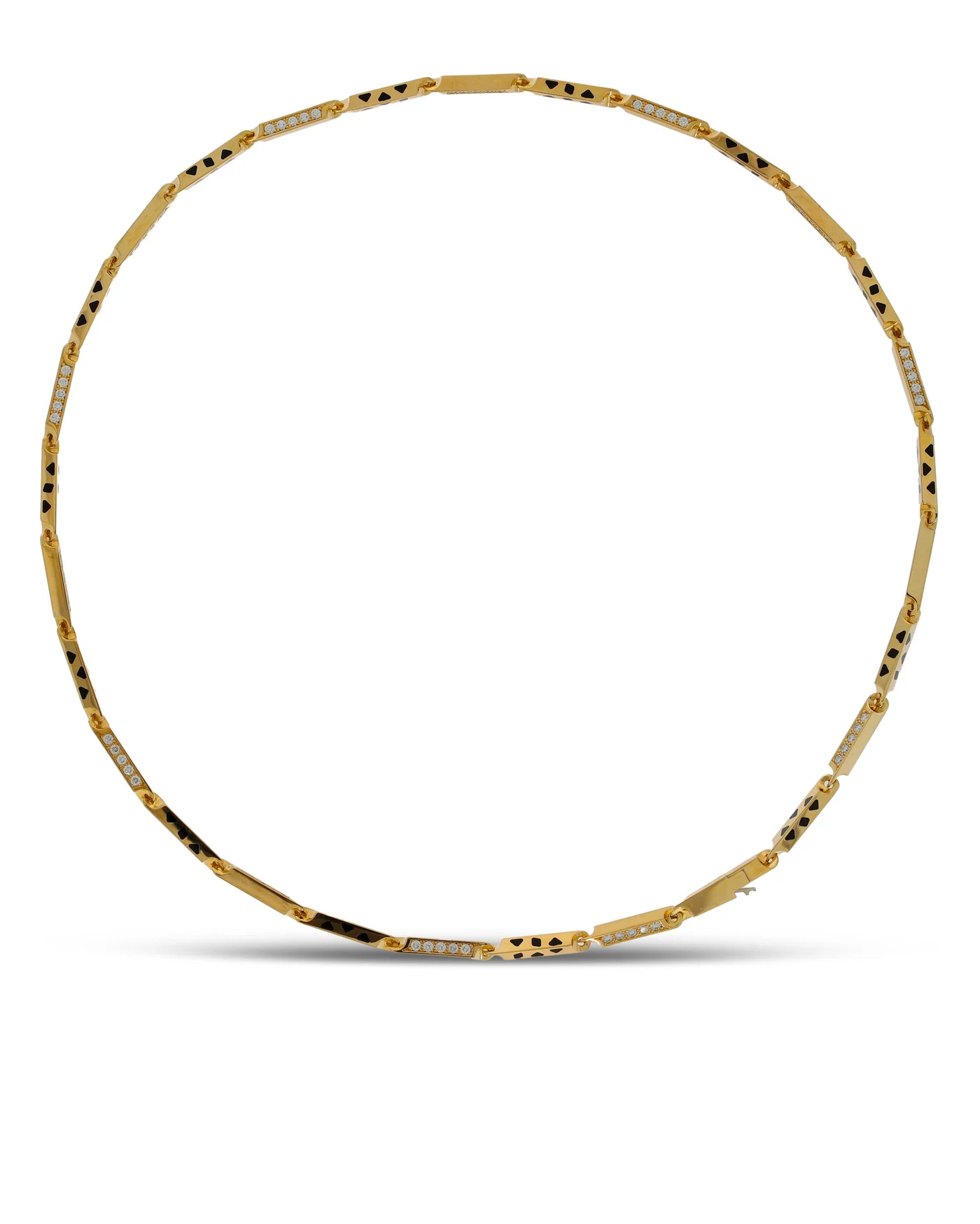 Halskette – CARTIER Panthère Gelbgold mit Onyx und Brillanten