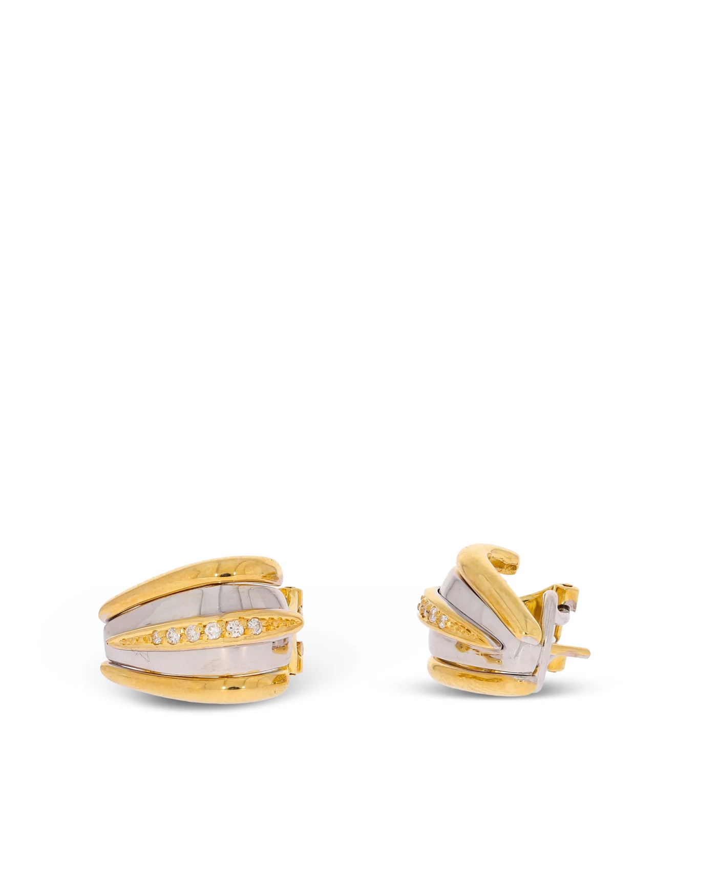 Ohrstecker - Bicolor mit Brillanten 0.12ct