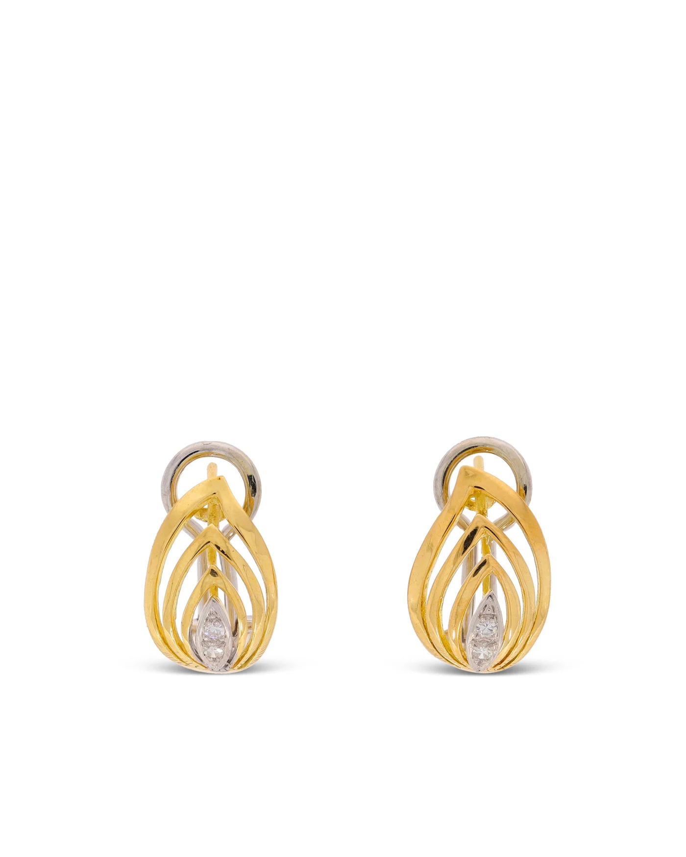 Ohrstecker - Bicolor mit Brillanten 0.04ct