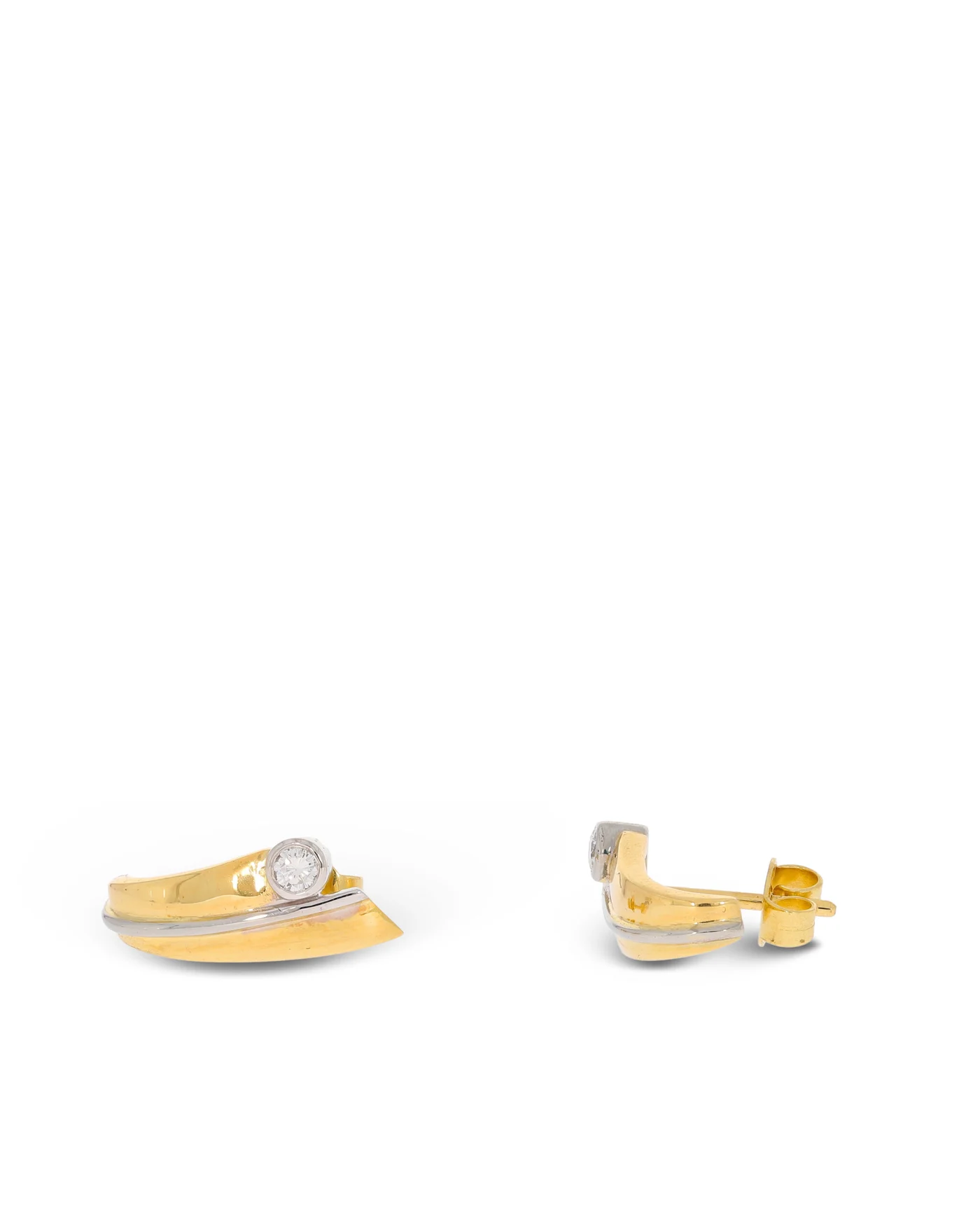 Ohrstecker - Bicolor mit Brillanten 0.14ct