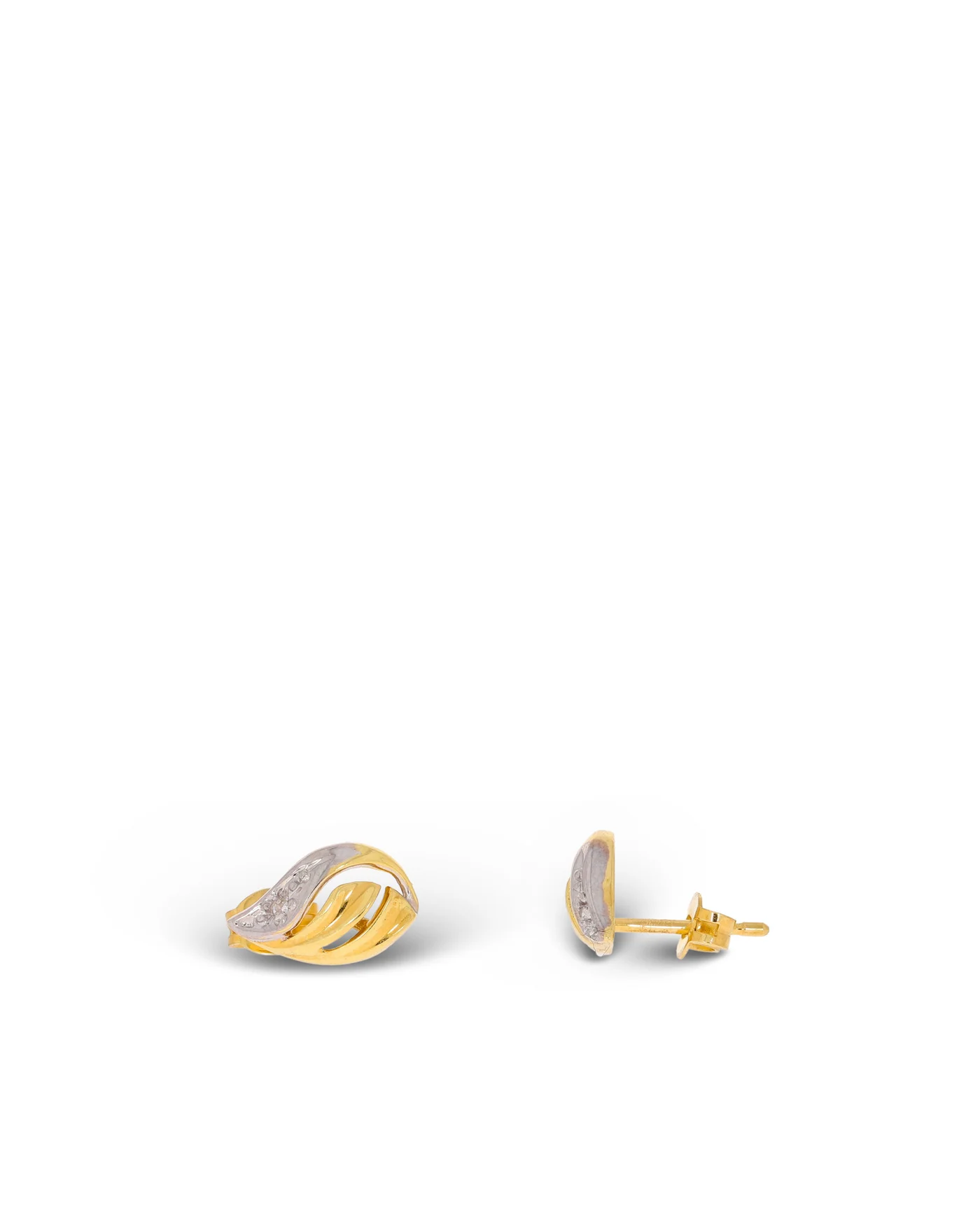 Puces d’oreilles – KURZ bicolore avec brillants 0.015ct