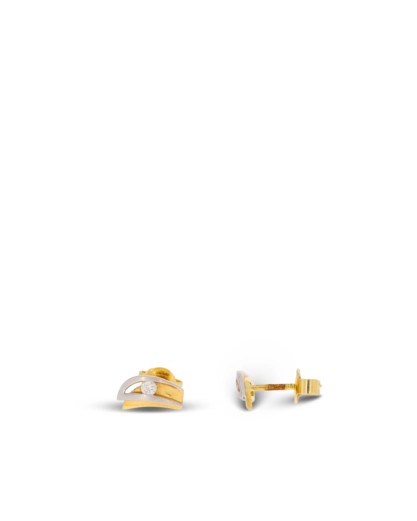 Ohrstecker - Bicolor mit Brillanten 0.08ct