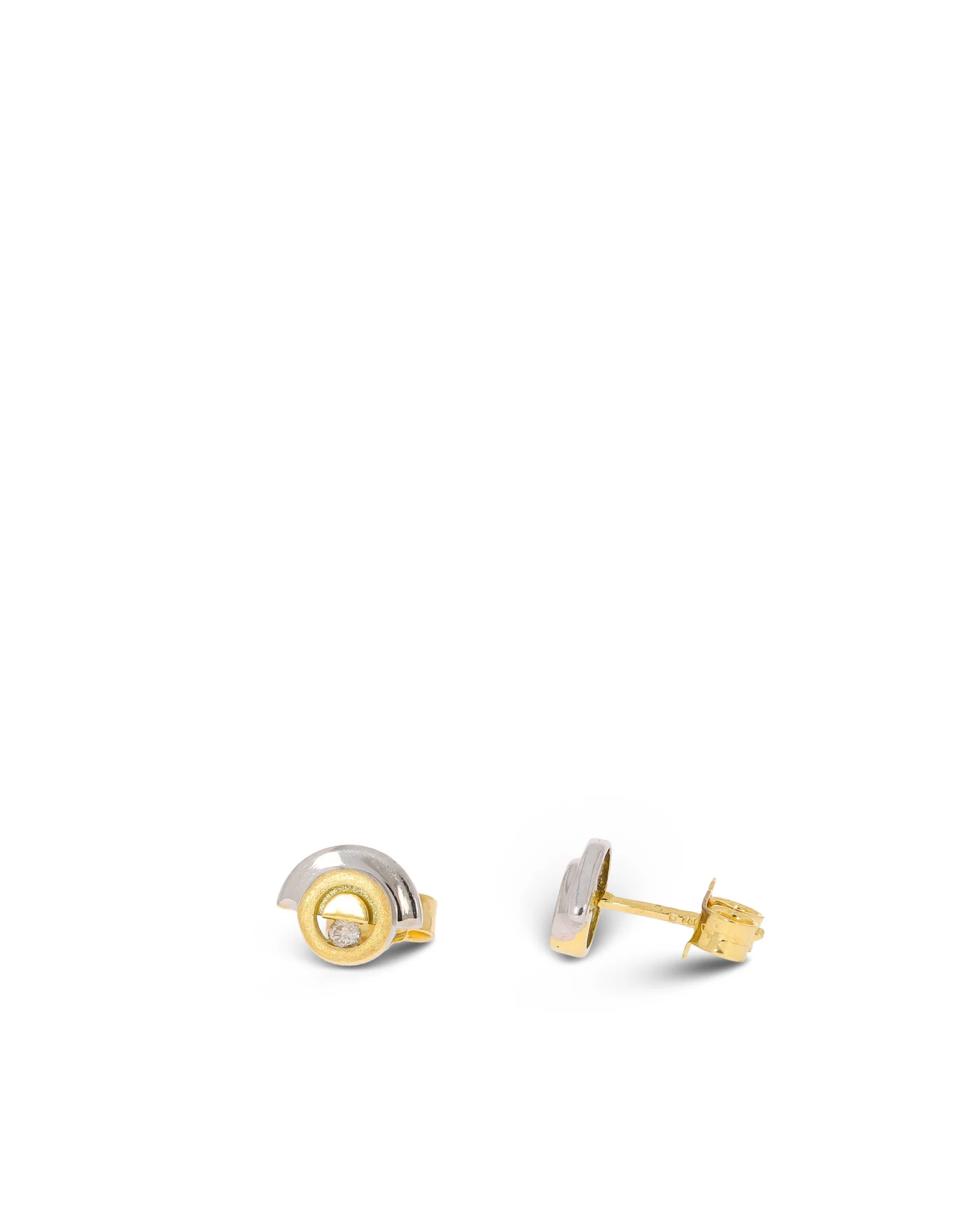 Ohrstecker - Bicolor mit Brillanten 0.04ct