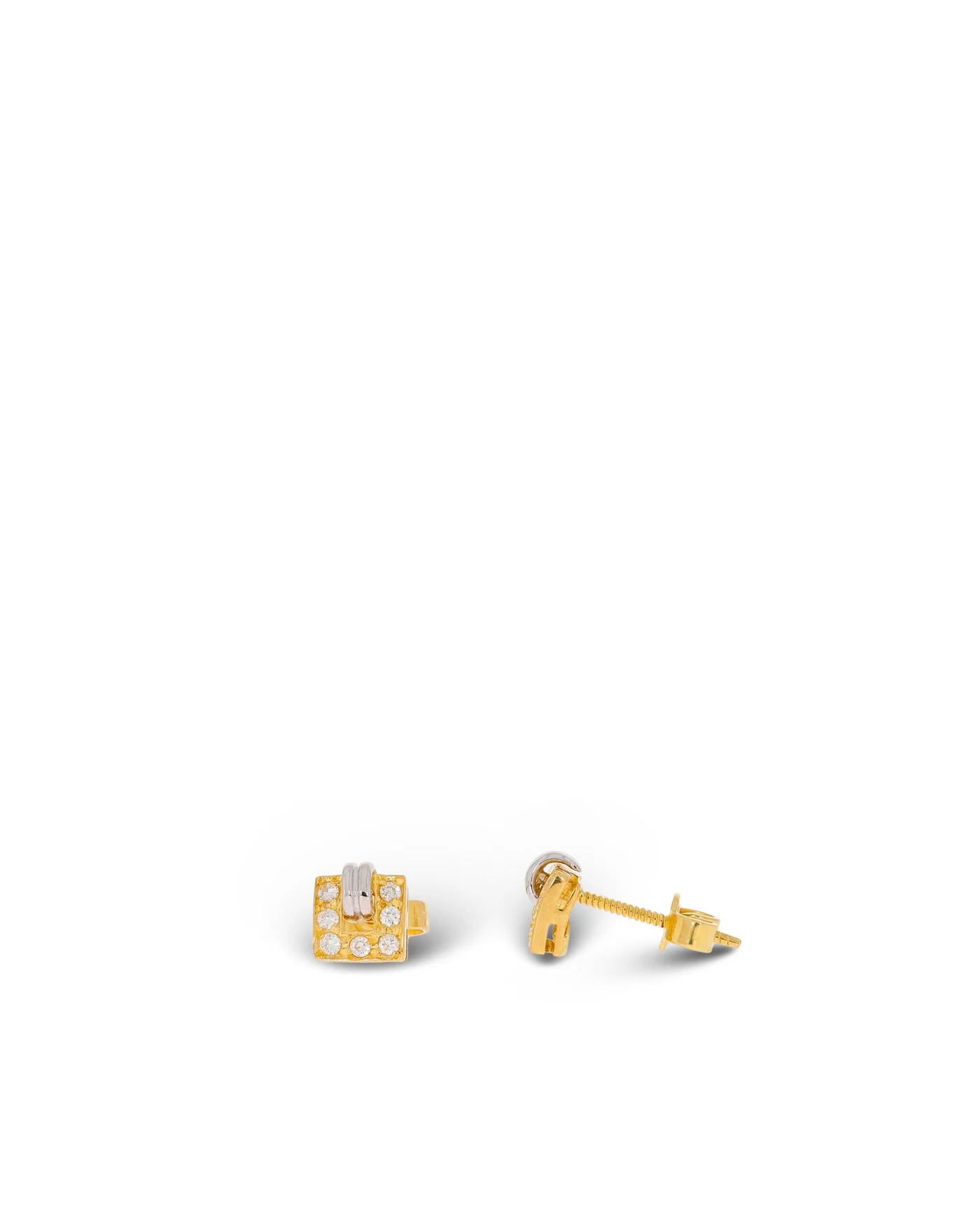 Ohrstecker - Bicolor mit Brillanten 0.14ct