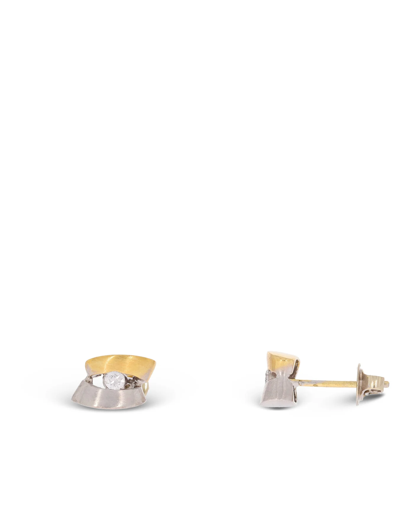 Puces d’oreilles - bicolore avec brillants 0.20ct