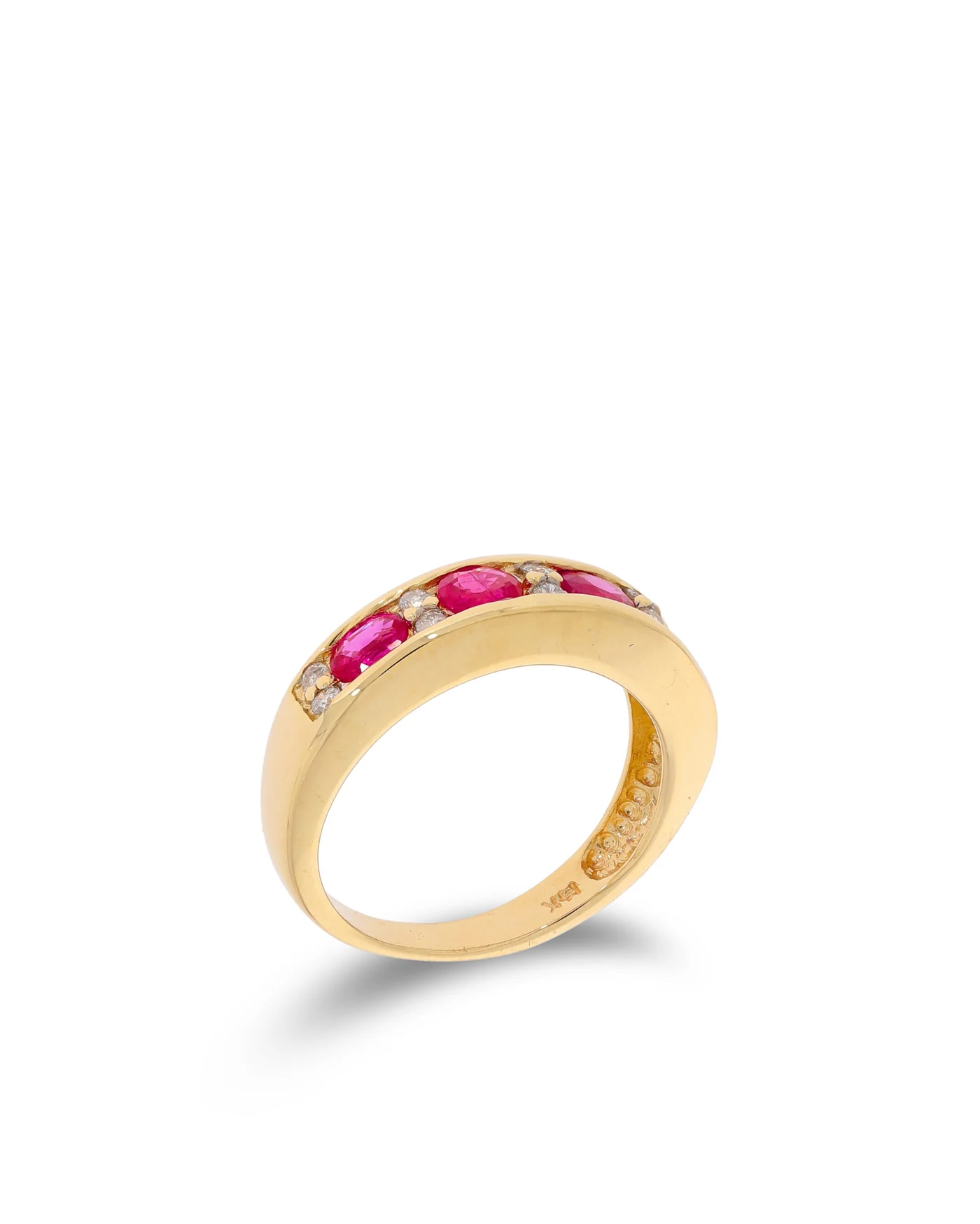 Damenring – Gelbgold mit Rubinen und Diamanten 0.10ct