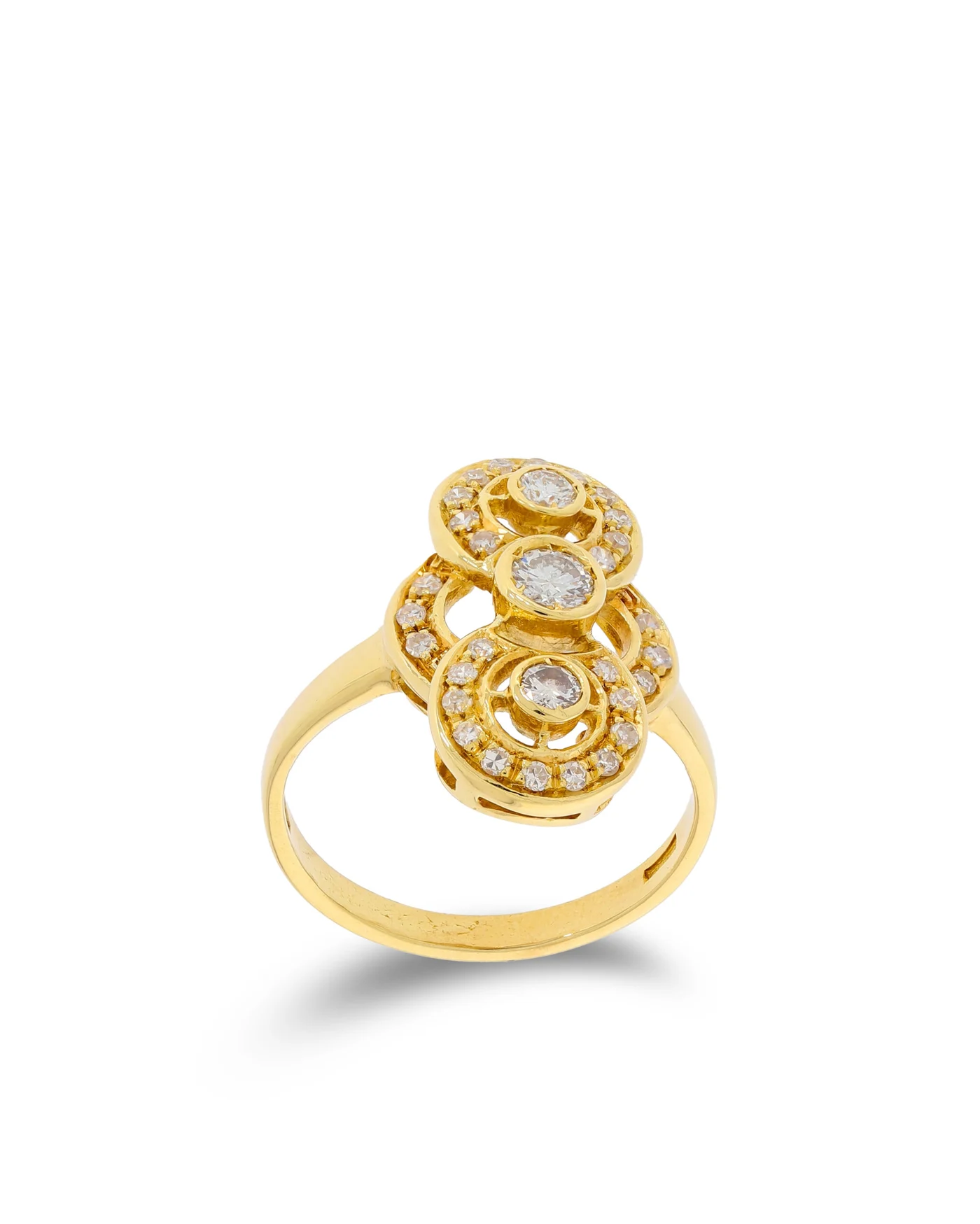 Damenring – Gelbgold mit Diamanten 0.48ct