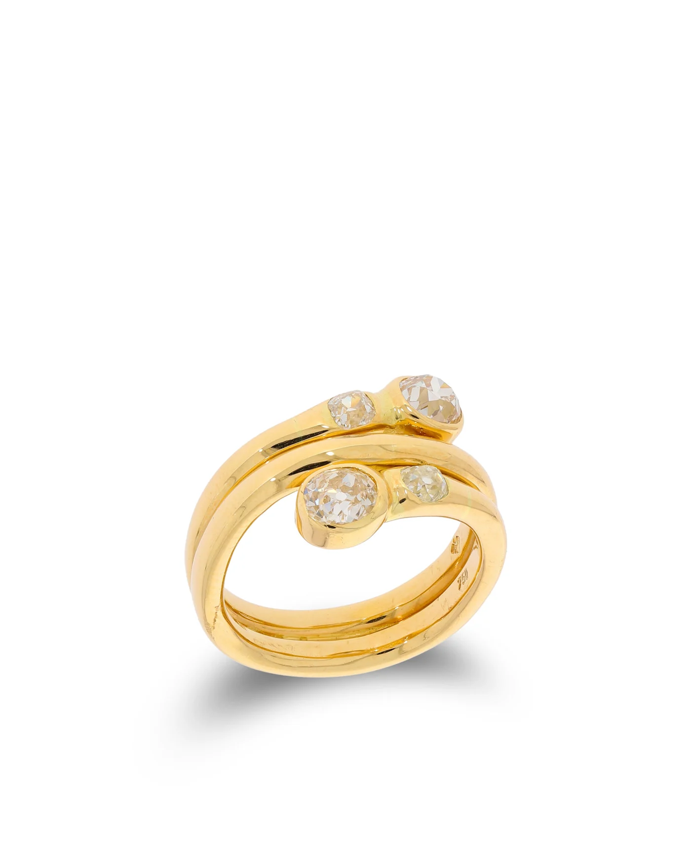 Damenring – Gelbgold mit Diamanten
