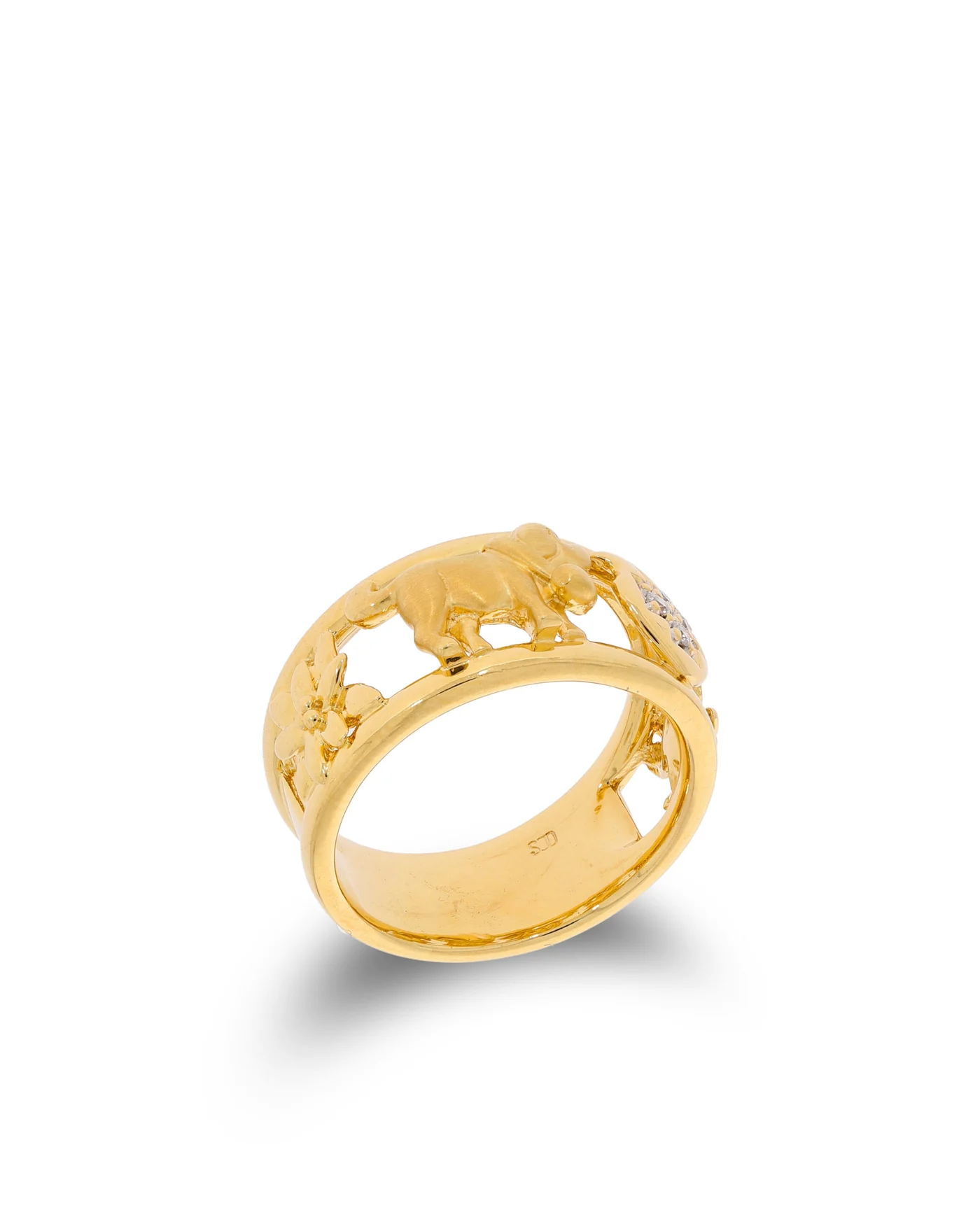 Damenring – Gelbgold mit Diamanten