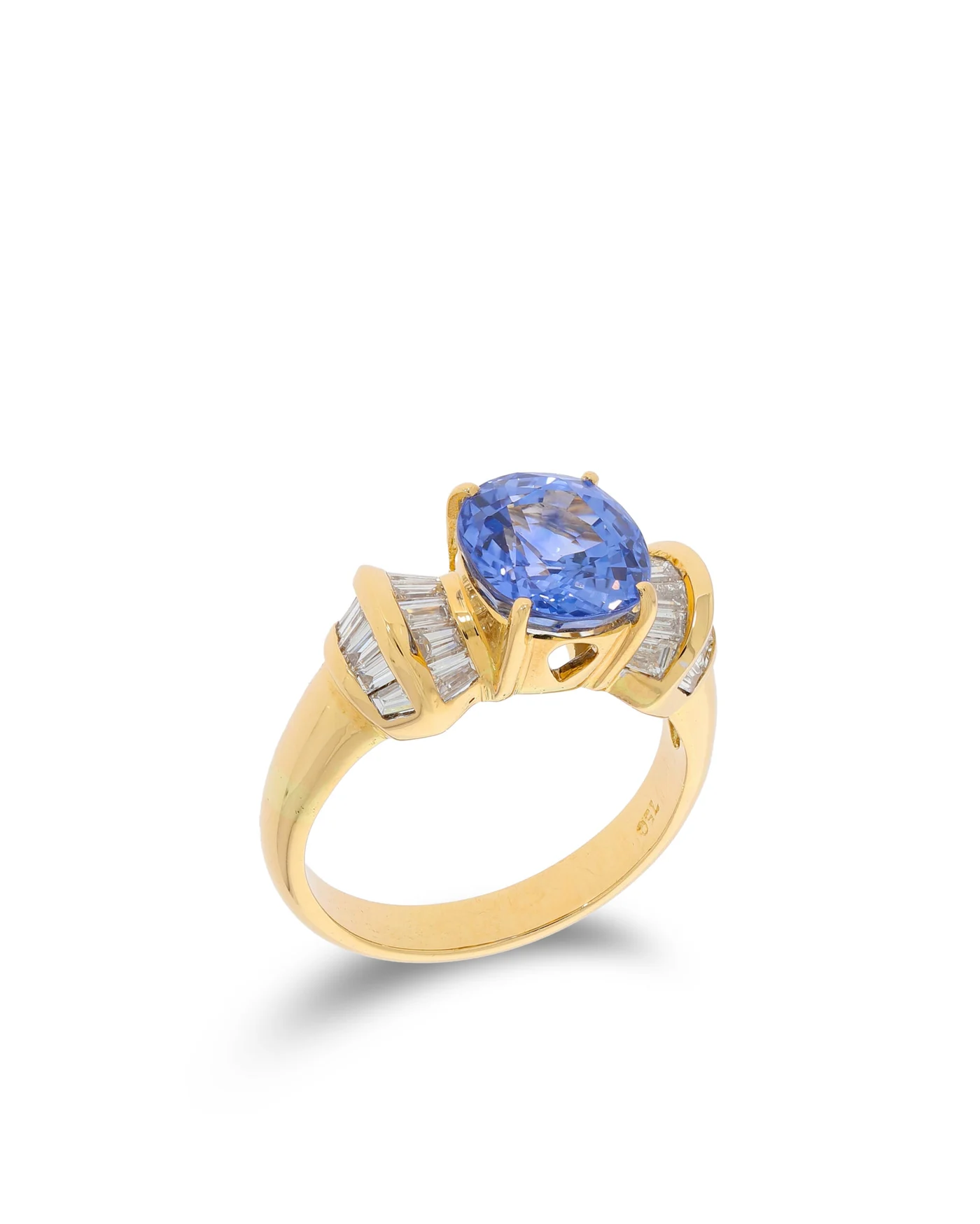 Damenring - Gelbgold mit Tansanit und Diamanten