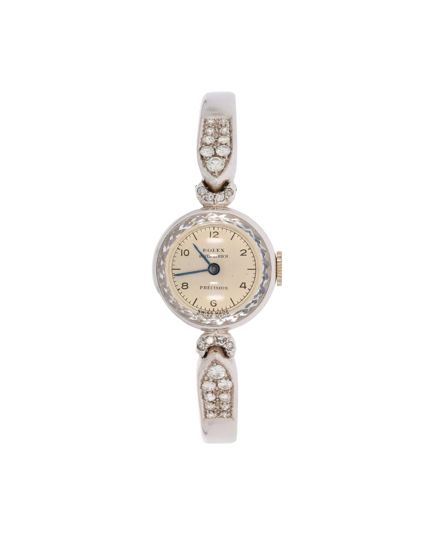 Damenuhr – ROLEX Vintage Weissgold mit Diamanten