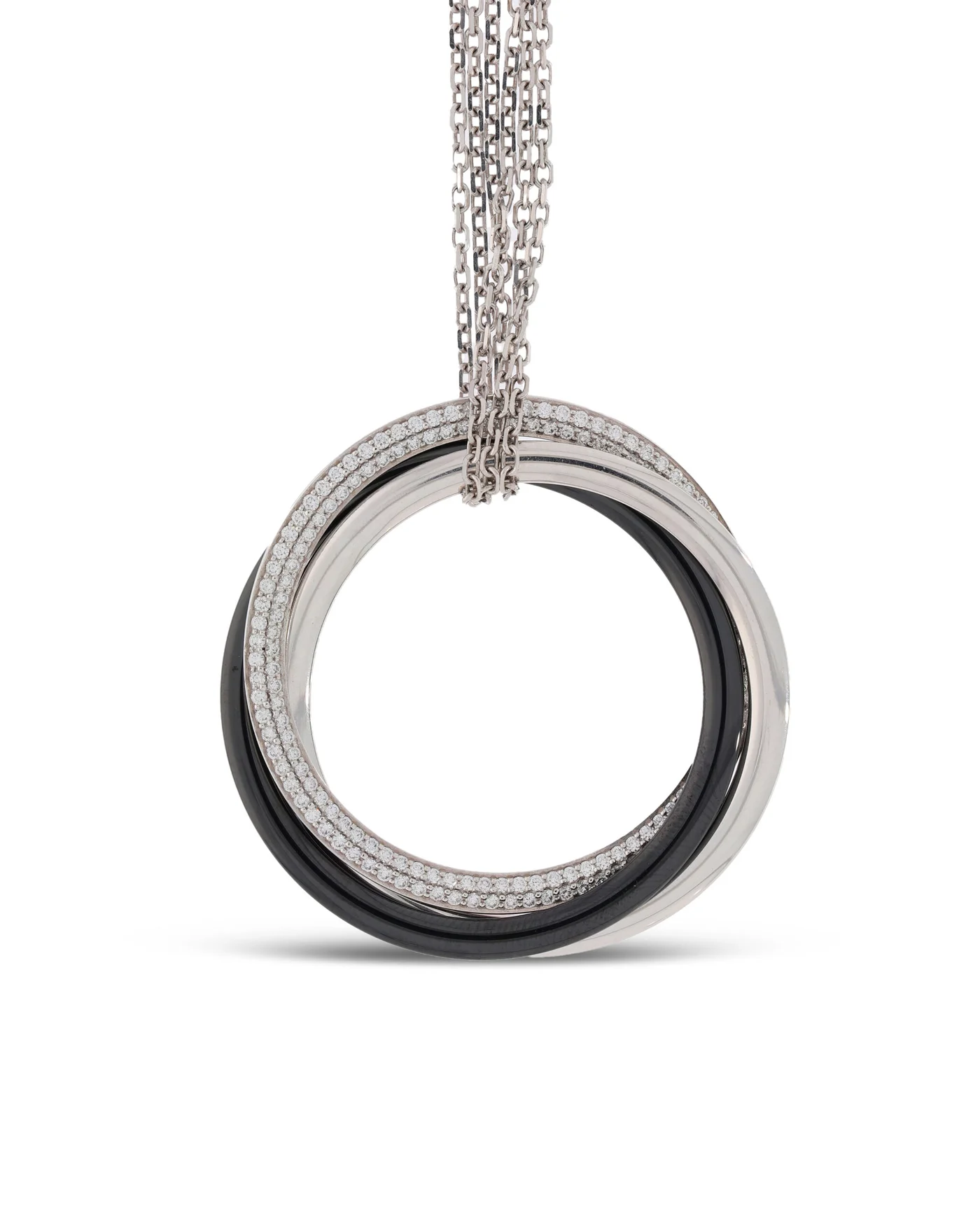 Anhänger - CARTIER Trinity Weissgold mit Keramik und Diamanten