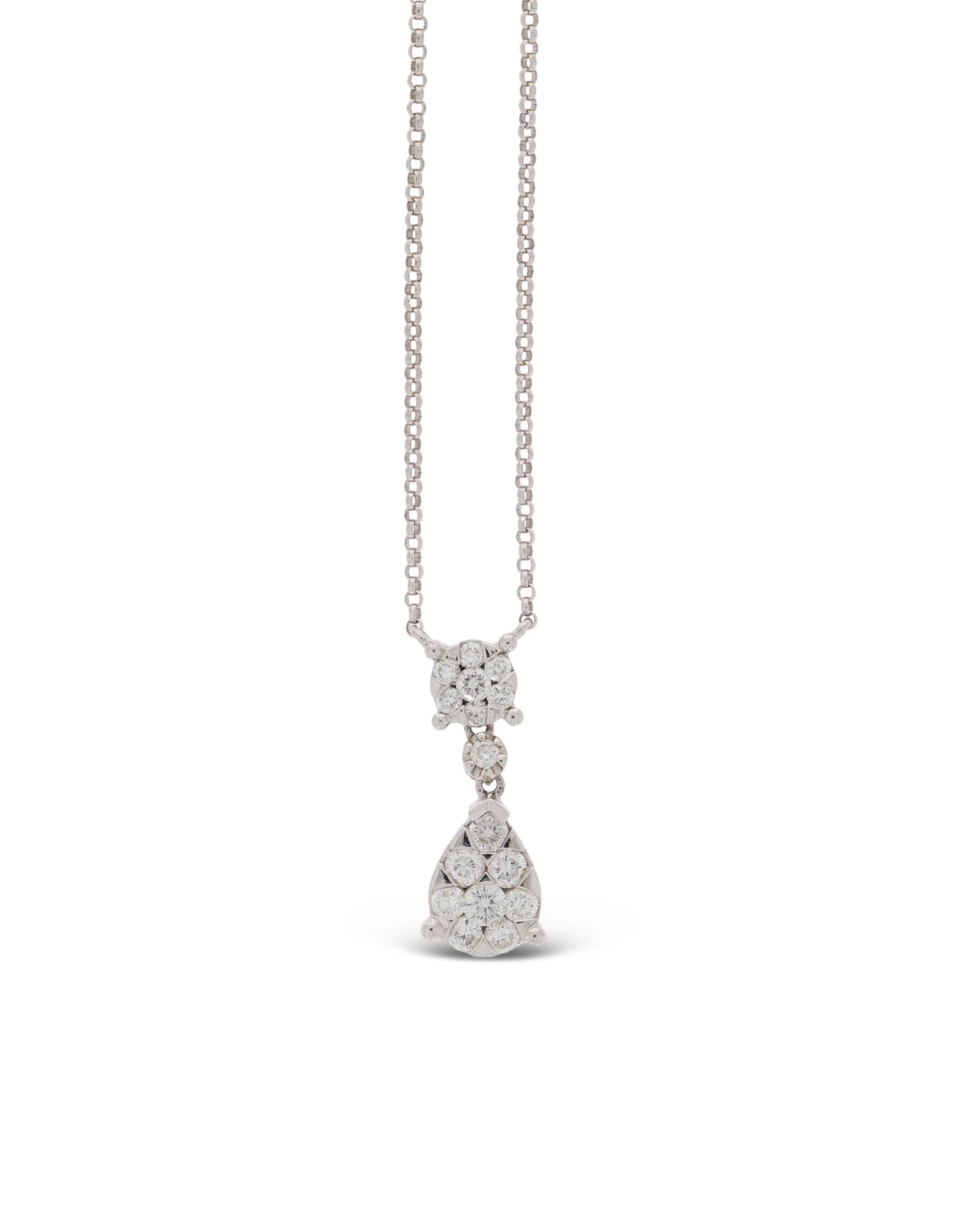 Halskette mit Anhänger – Weissgold mit Diamanten 0.64