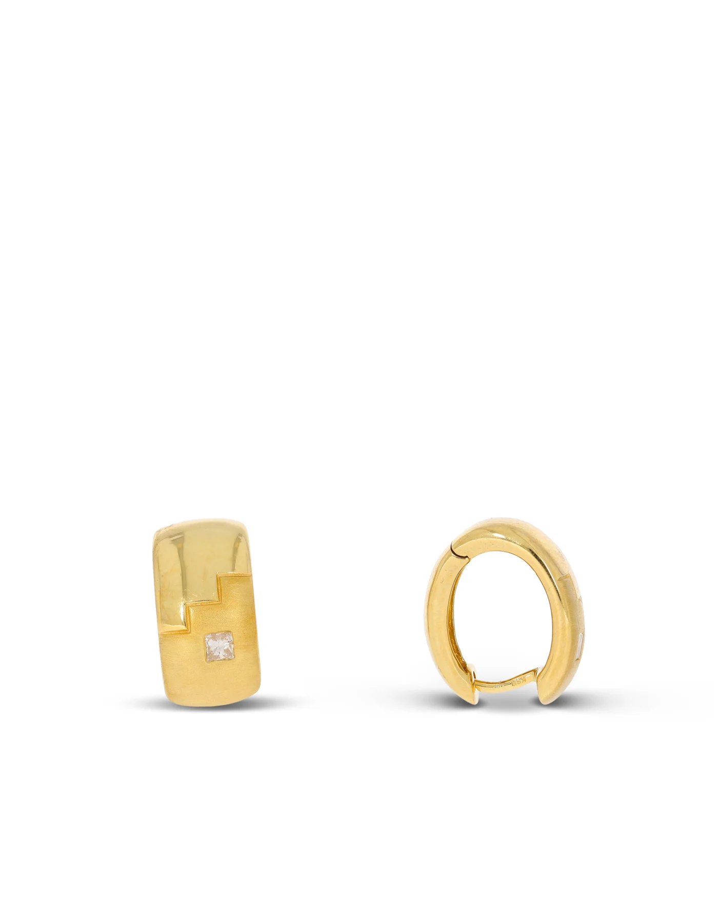 Creolen – Gelbold mit Diamanten 0.18ct