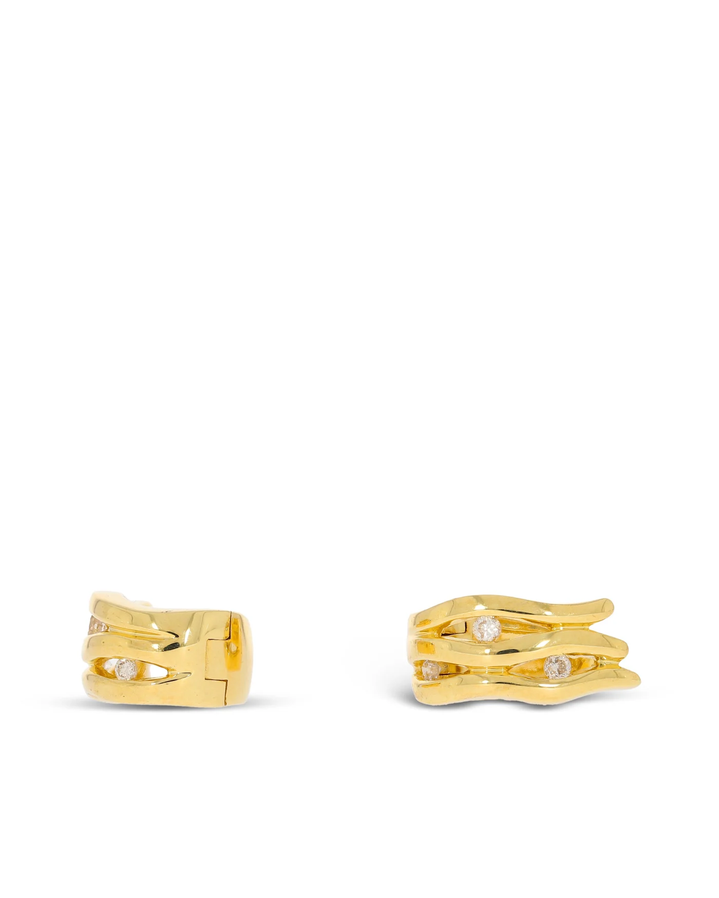 Créoles à charnière – or jaune avec brillants 0.10ct