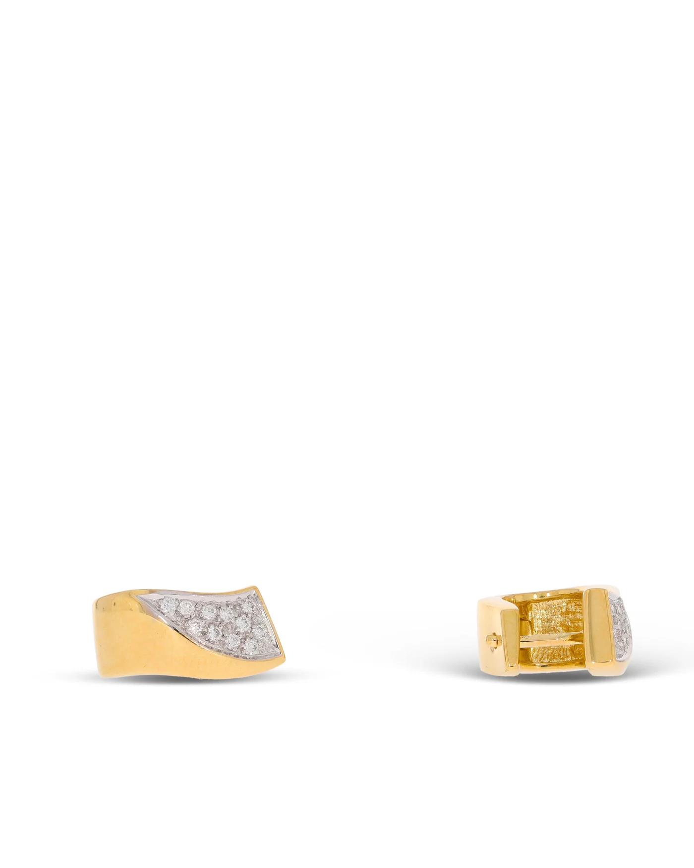 Créoles – KURZ bicolore avec brillants 0.22ct