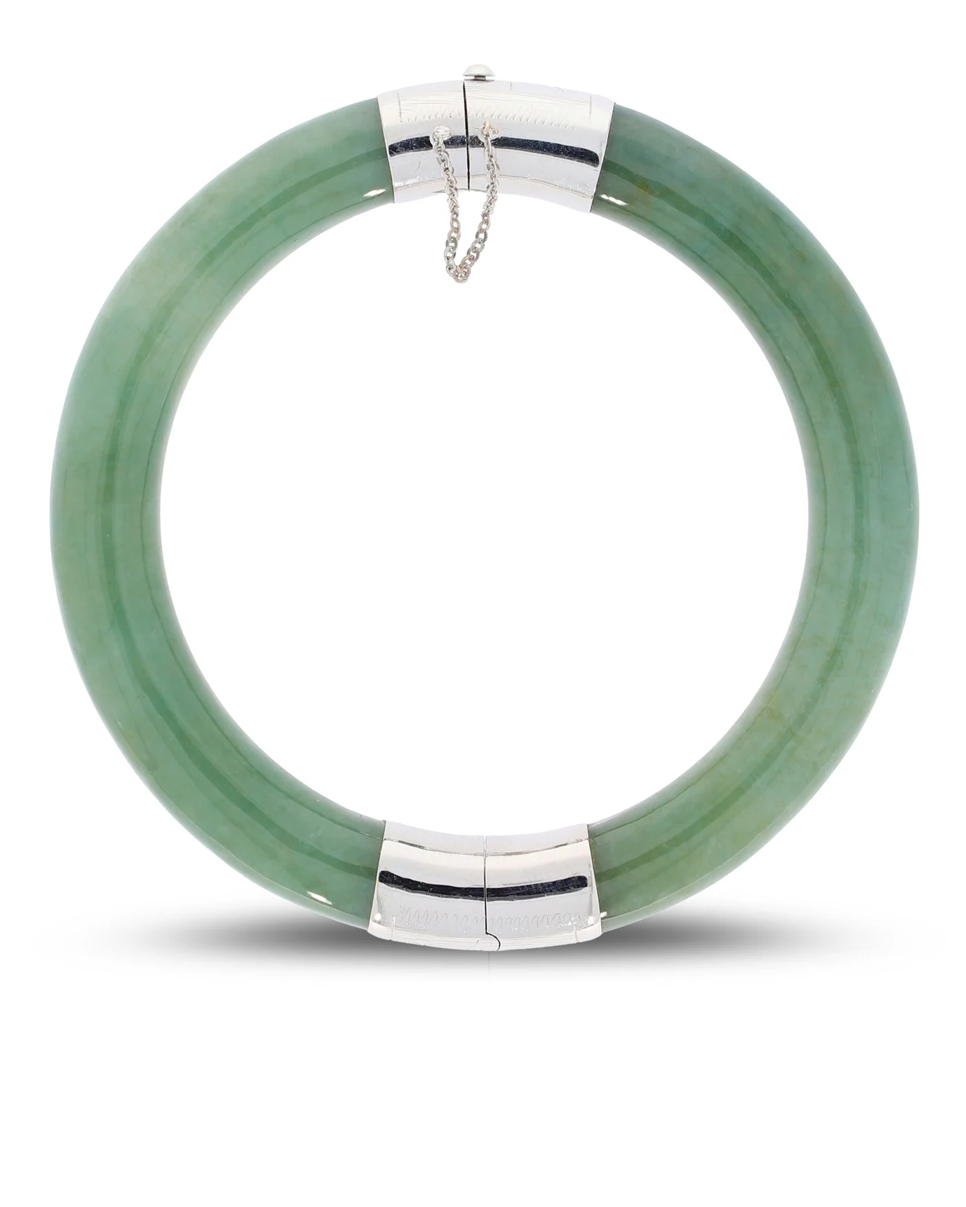 Armreif – Weissgold mit Jade