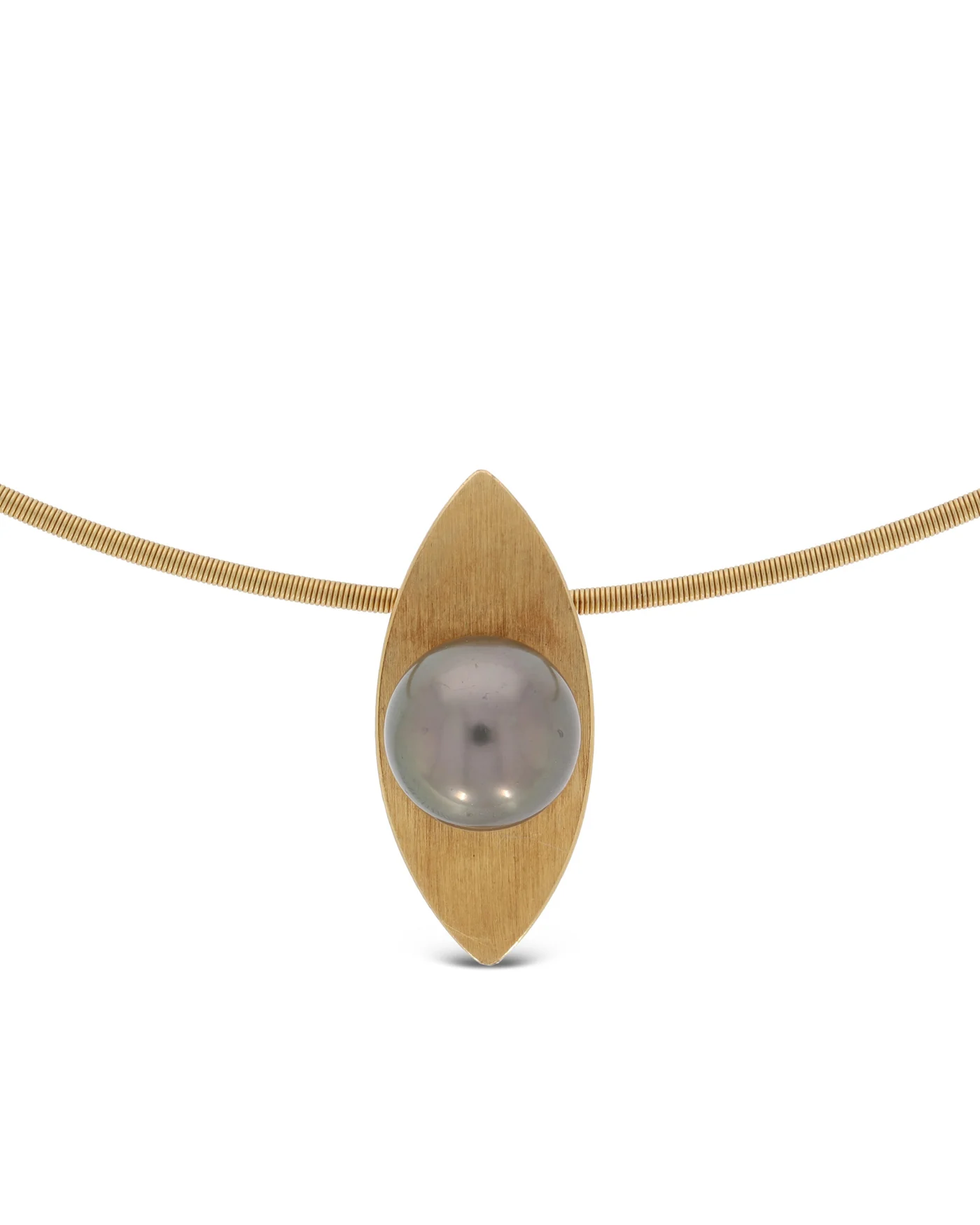 Halsreif – Gelbgold mit Tahitiperle