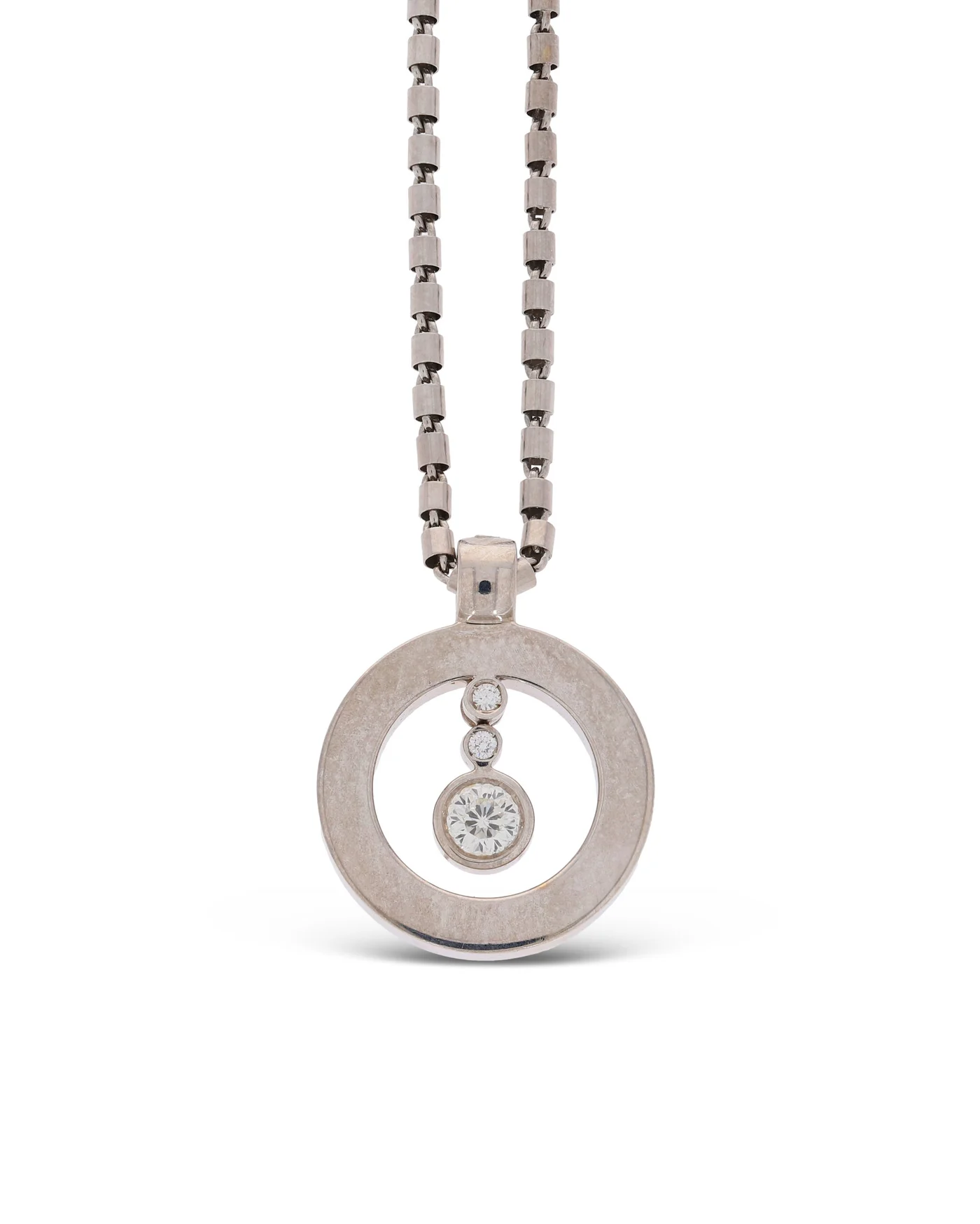 Anhänger mit Halskette – Weissgold mit Diamanten und Rubin